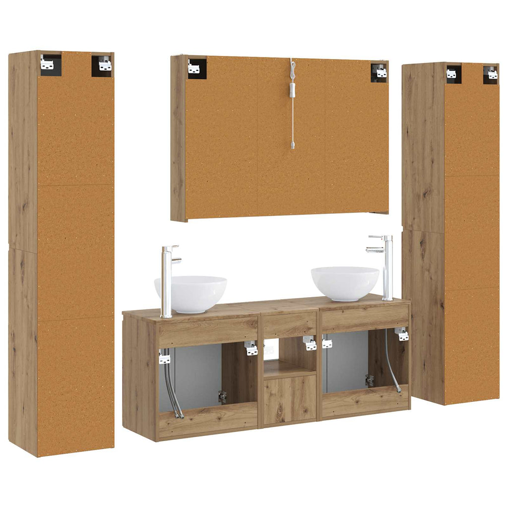 vidaXL Zestaw mebli łazienkowych 6 pcs Dąb artisan