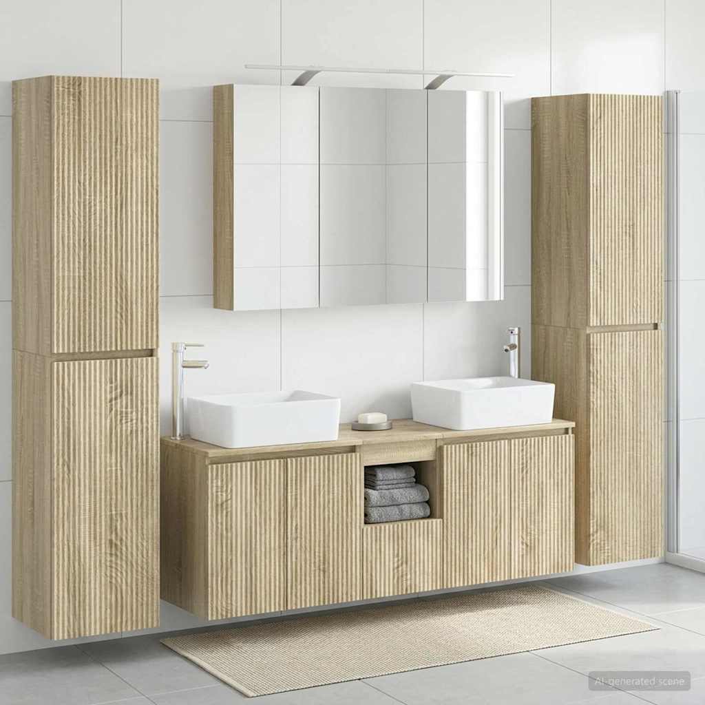 vidaXL Zestaw mebli łazienkowych 6 pcs dąb Sonoma