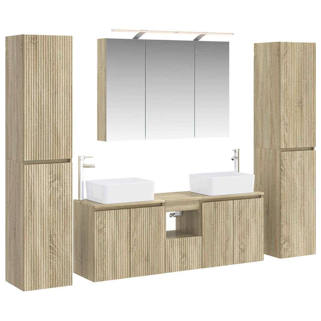 vidaXL Zestaw mebli łazienkowych 6 pcs dąb Sonoma