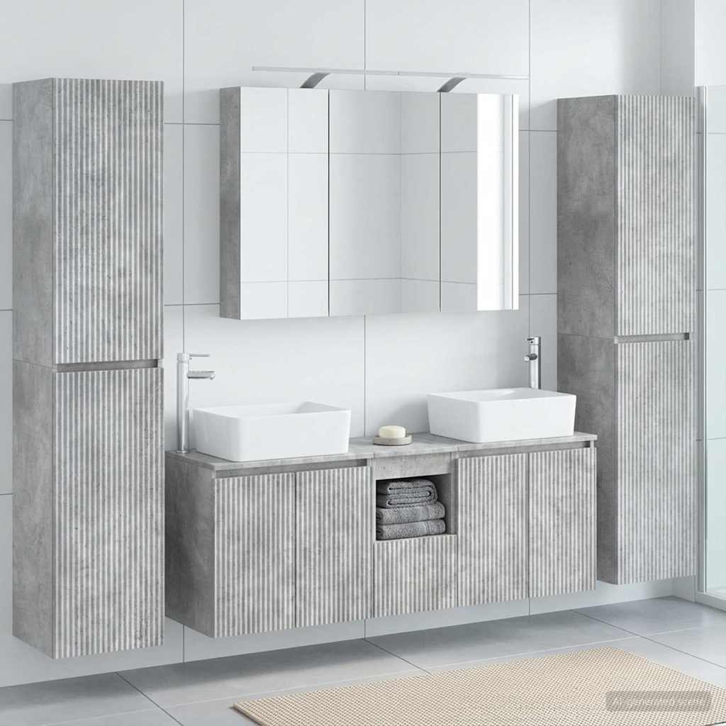 vidaXL Zestaw mebli łazienkowych 6 pcs Betonowy szary