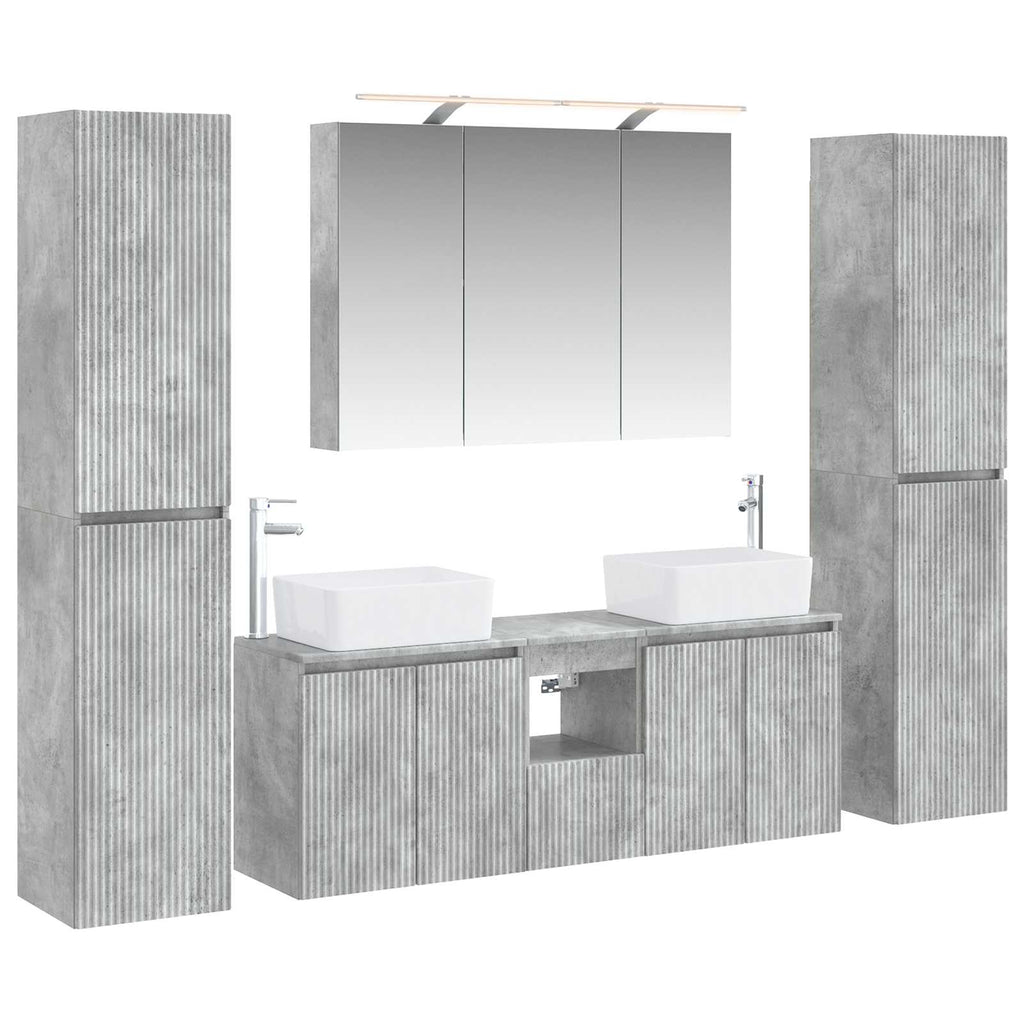 vidaXL Zestaw mebli łazienkowych 6 pcs Betonowy szary