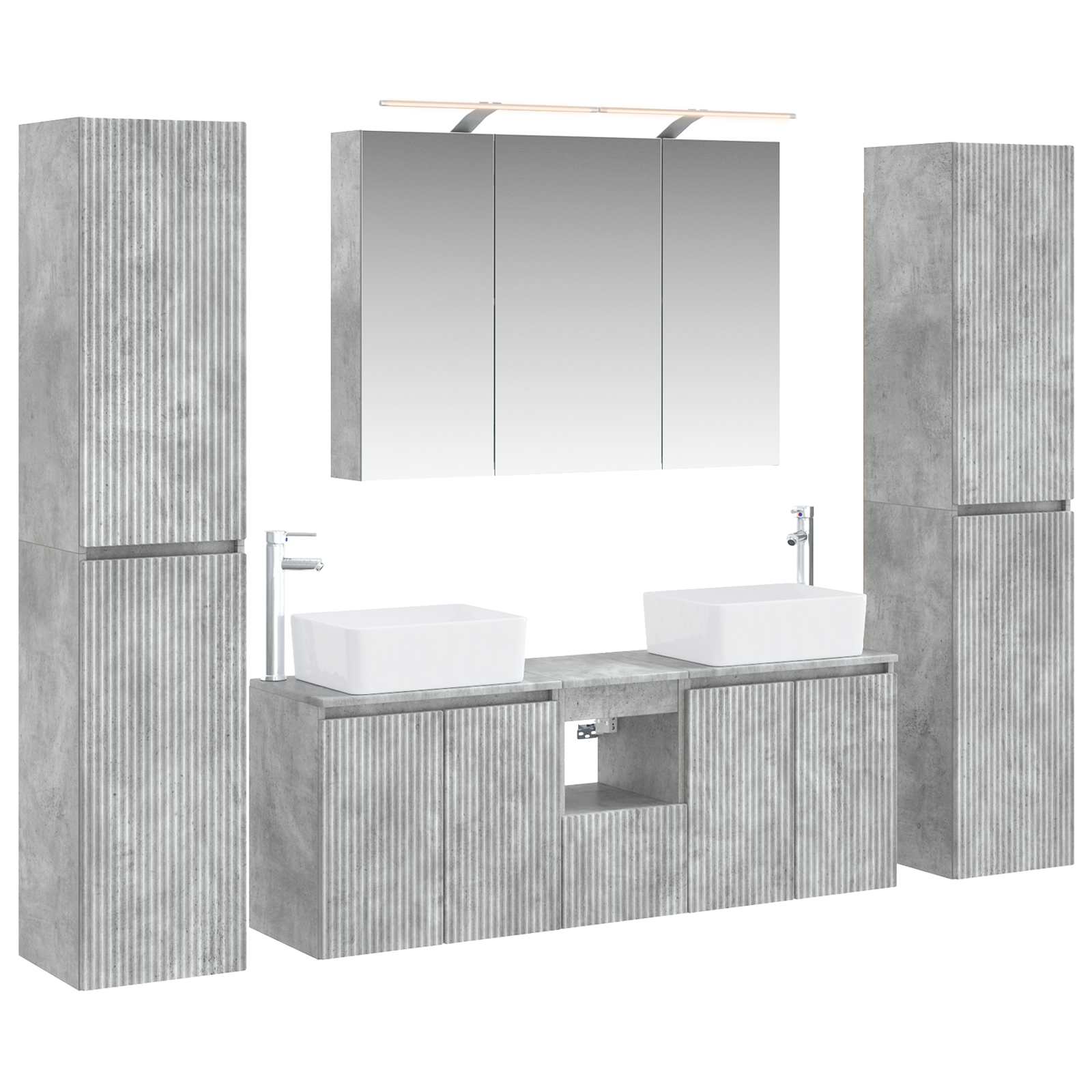 vidaXL Zestaw mebli łazienkowych 6 pcs Betonowy szary