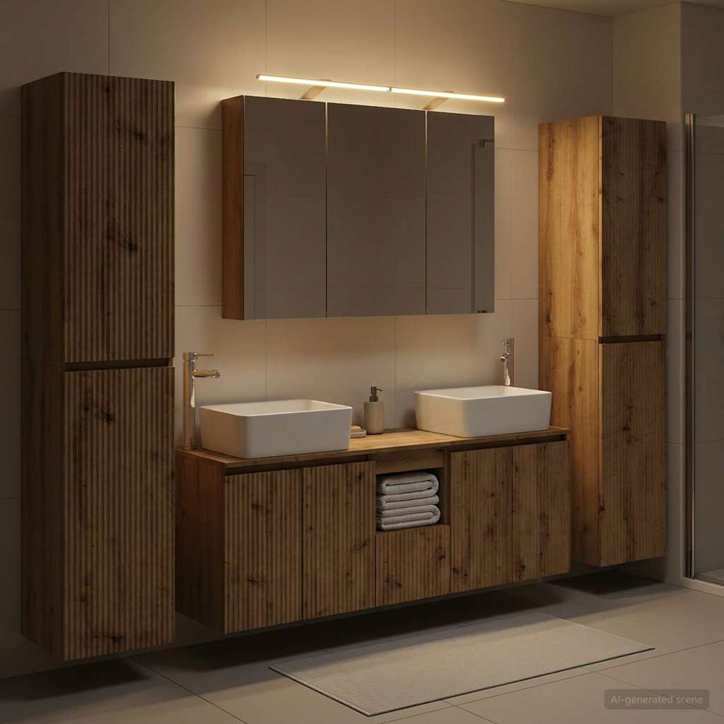 vidaXL Zestaw mebli łazienkowych 6 pcs Dąb artisan