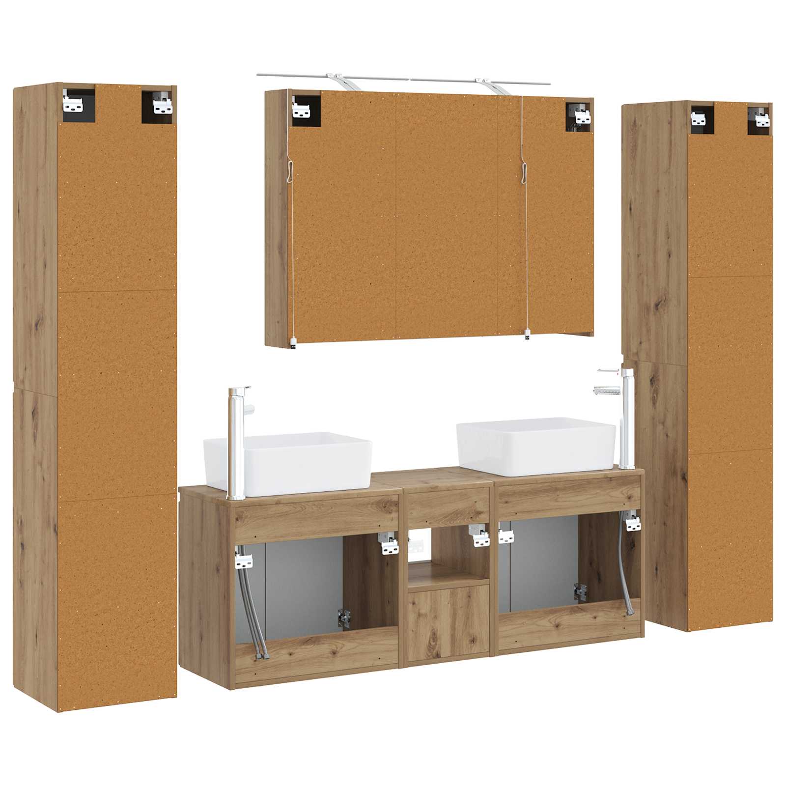 vidaXL Zestaw mebli łazienkowych 6 pcs Dąb artisan