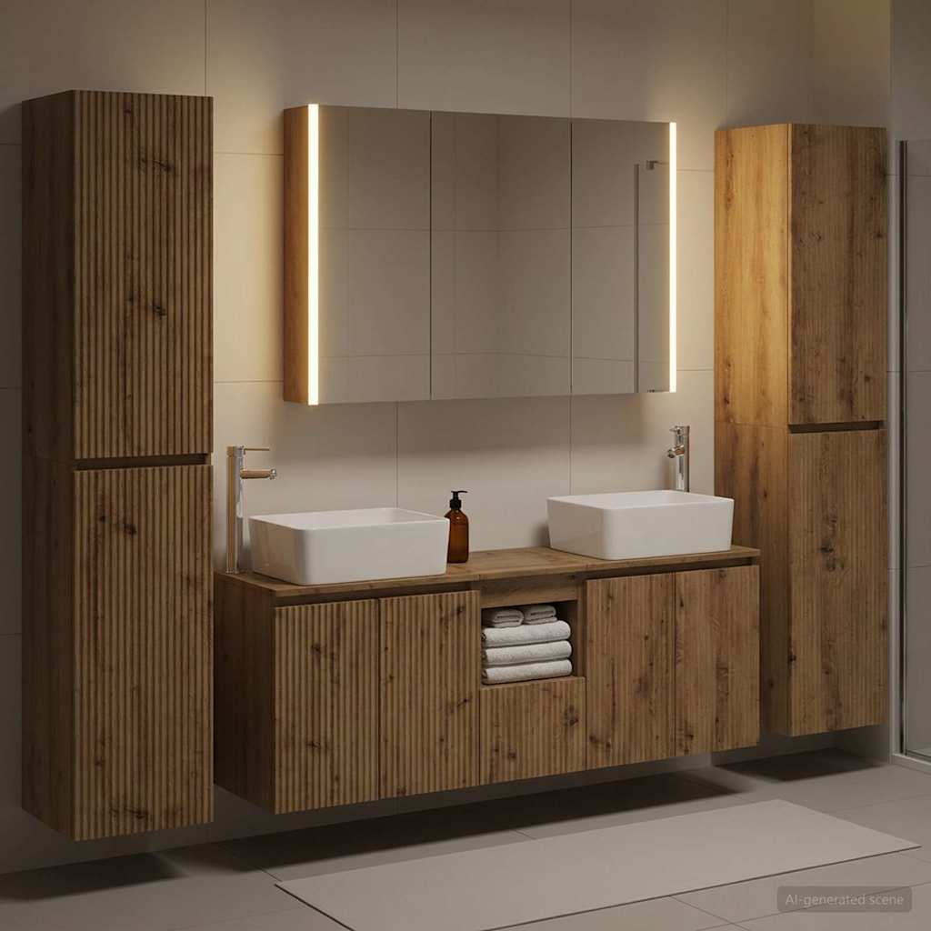 vidaXL Zestaw mebli łazienkowych 6 pcs Dąb artisan