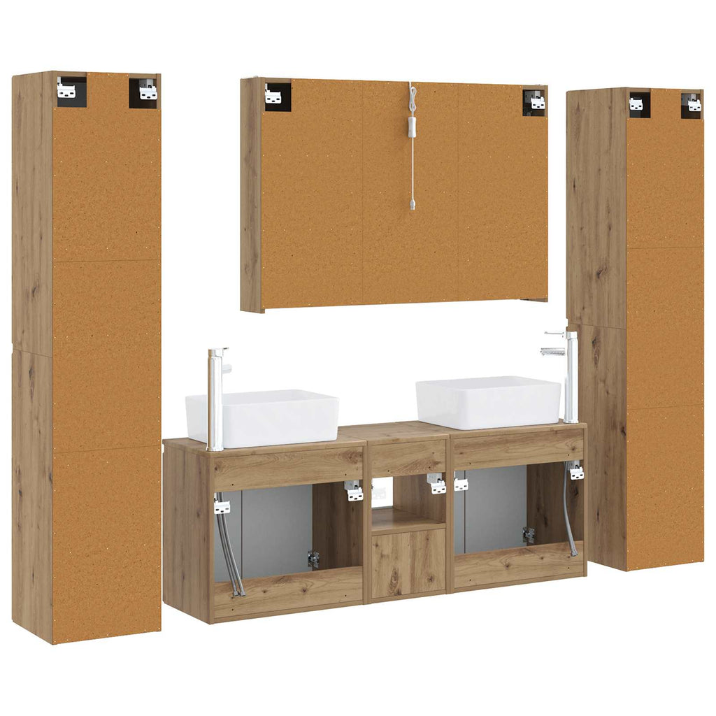 vidaXL Zestaw mebli łazienkowych 6 pcs Dąb artisan