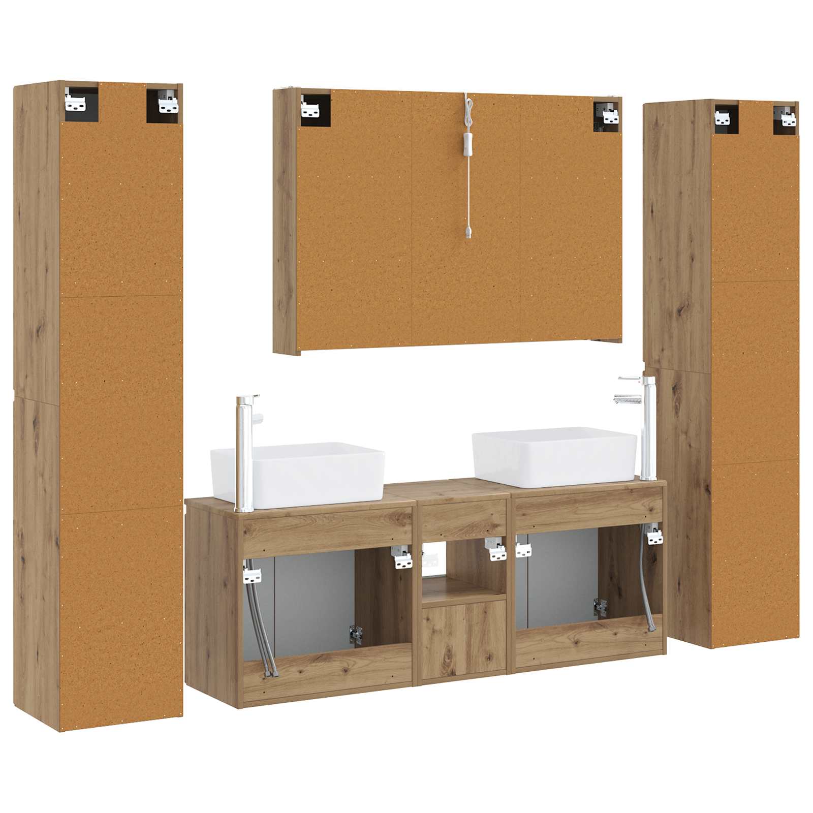 vidaXL Zestaw mebli łazienkowych 6 pcs Dąb artisan