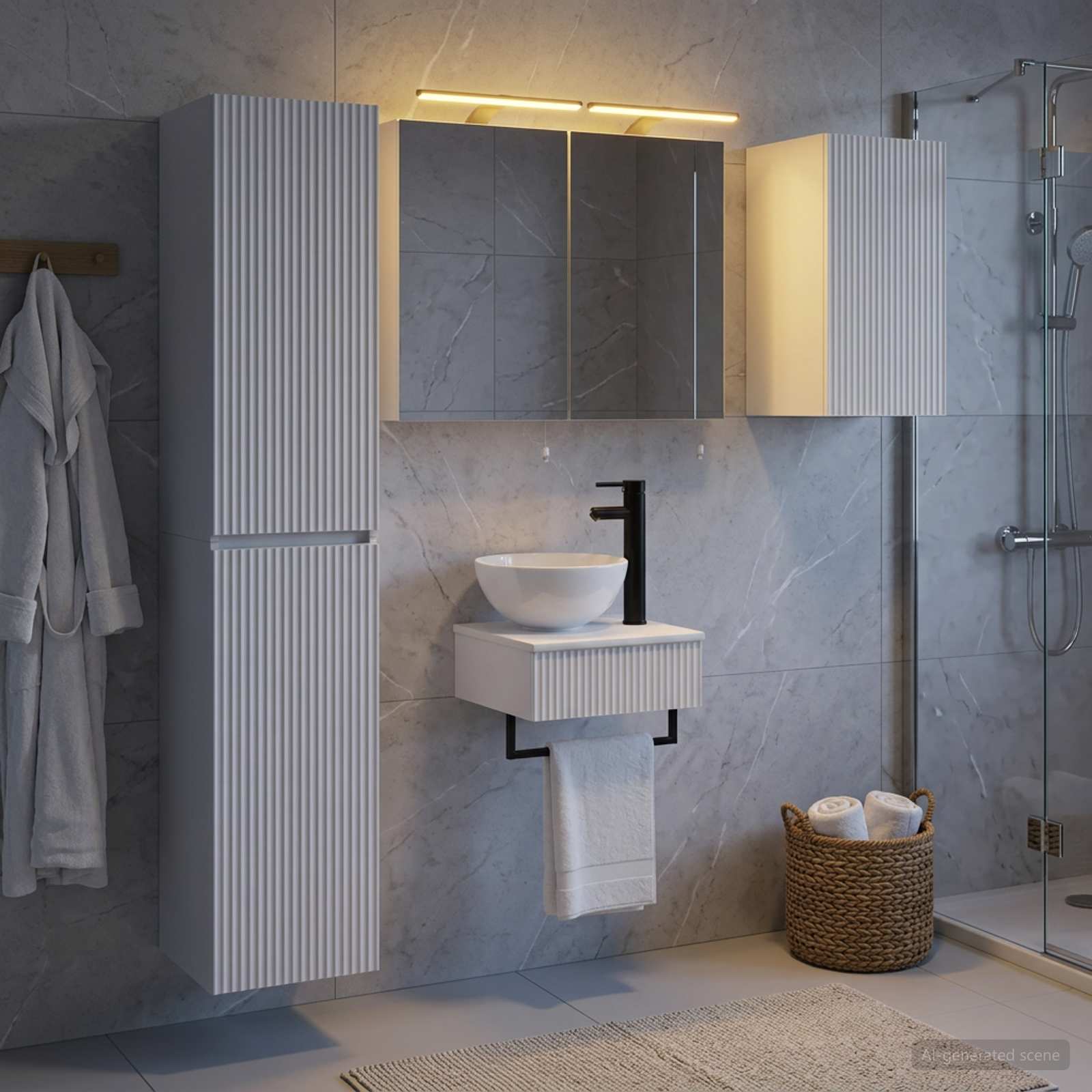 vidaXL Zestaw mebli łazienkowych 5 szt. Biały