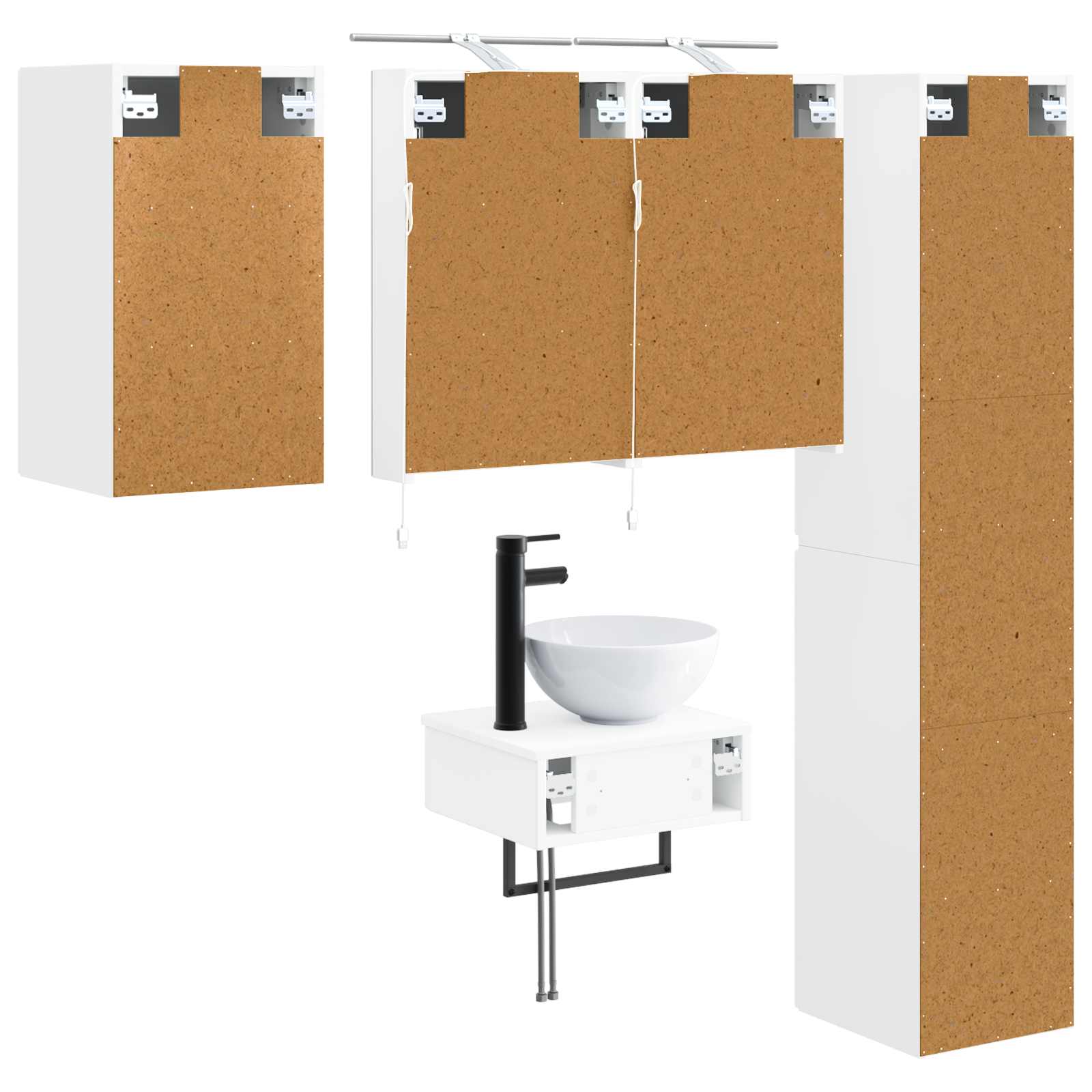 vidaXL Zestaw mebli łazienkowych 5 pcs Biały