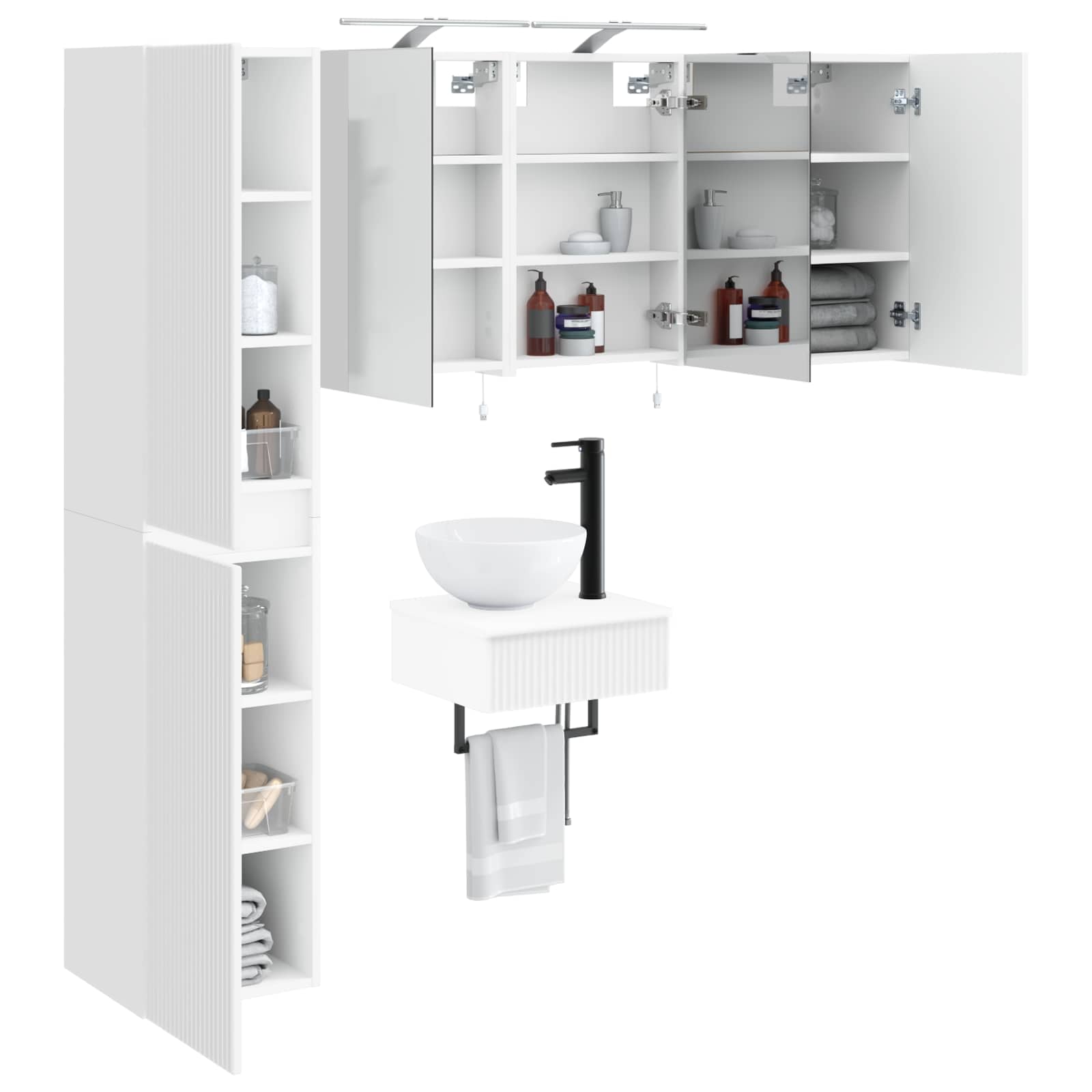 vidaXL Zestaw mebli łazienkowych 5 pcs Biały