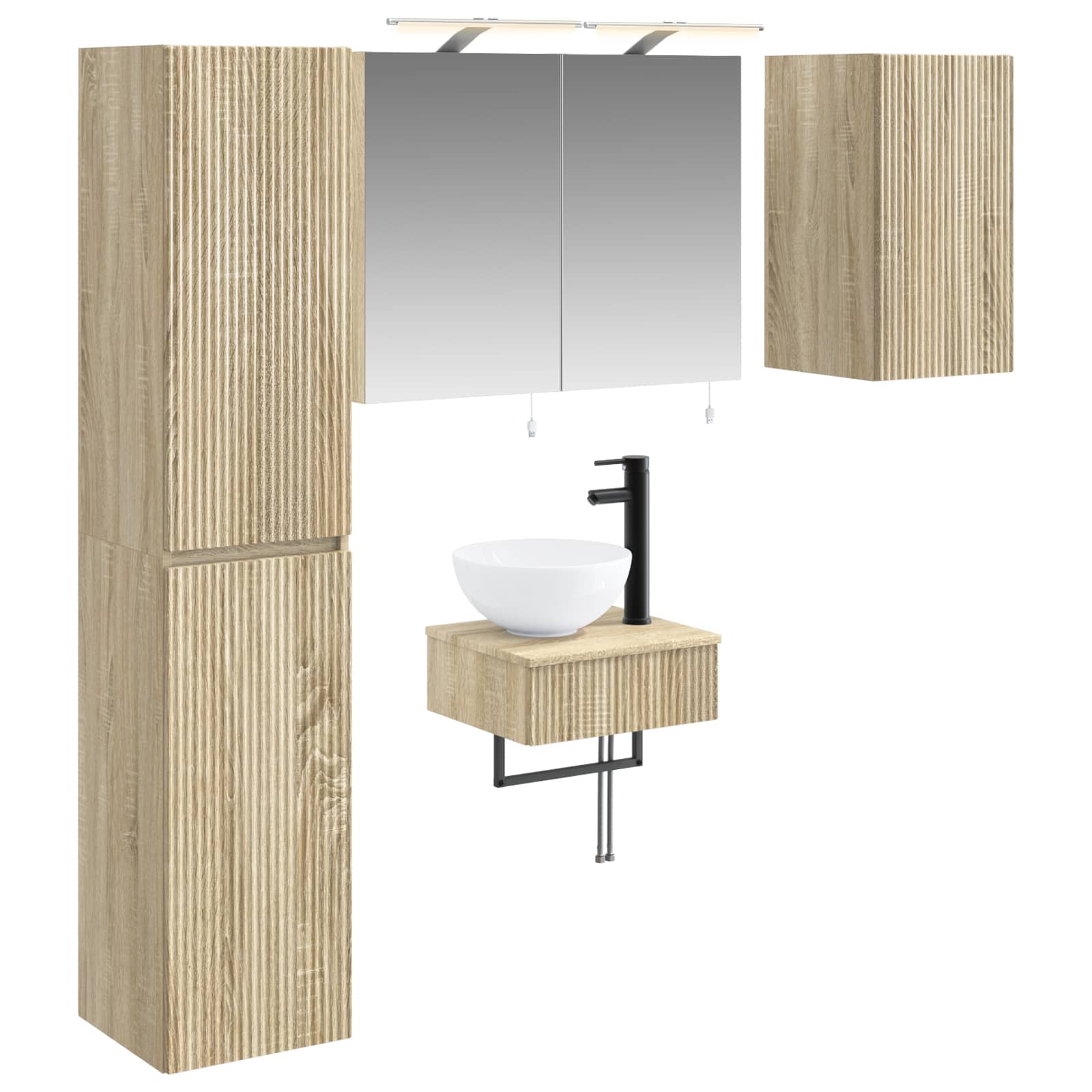 vidaXL Zestaw mebli łazienkowych 5 pcs dąb Sonoma