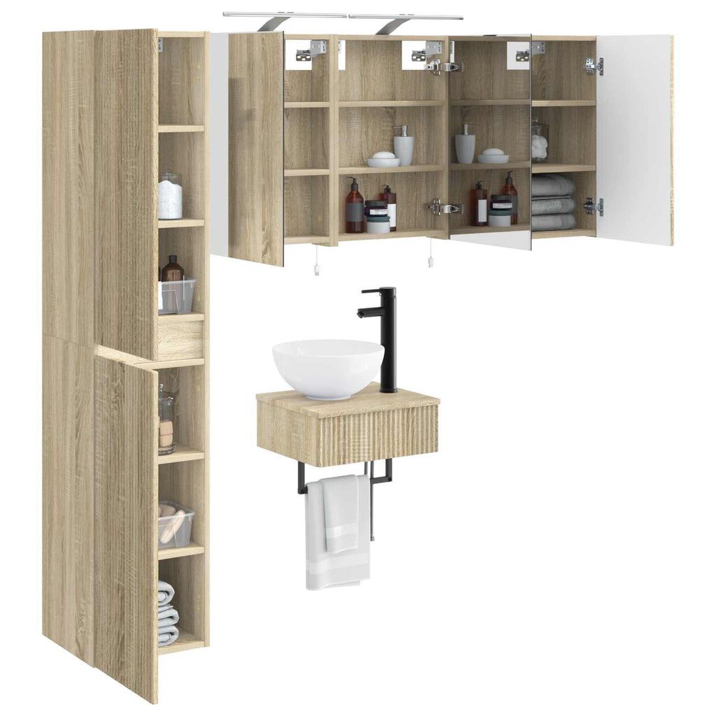 vidaXL Zestaw mebli łazienkowych 5 pcs dąb Sonoma