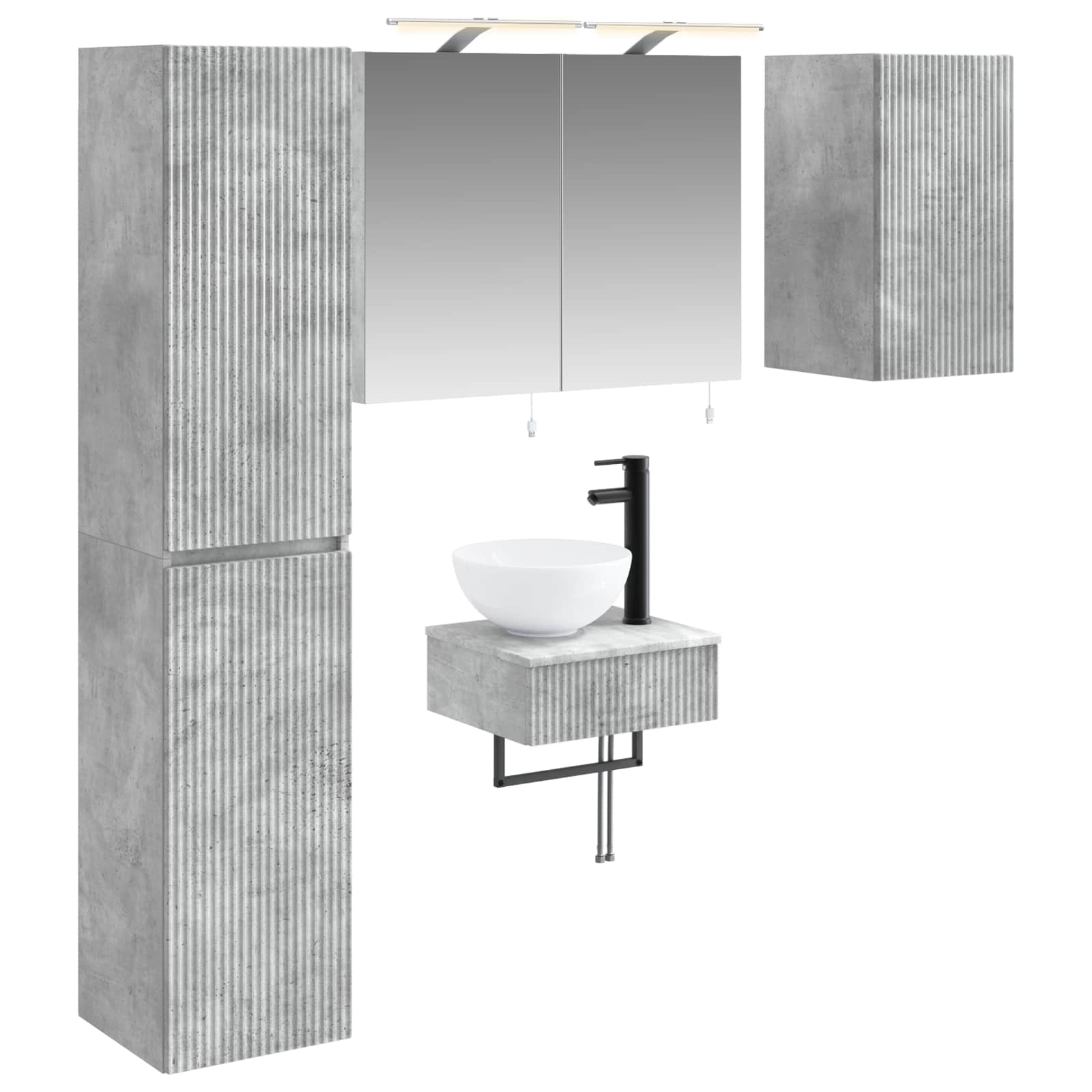 vidaXL Zestaw mebli łazienkowych 5 pcs Betonowy szary