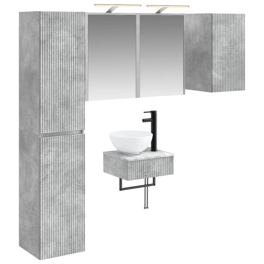 vidaXL Zestaw mebli łazienkowych 5 pcs Betonowy szary