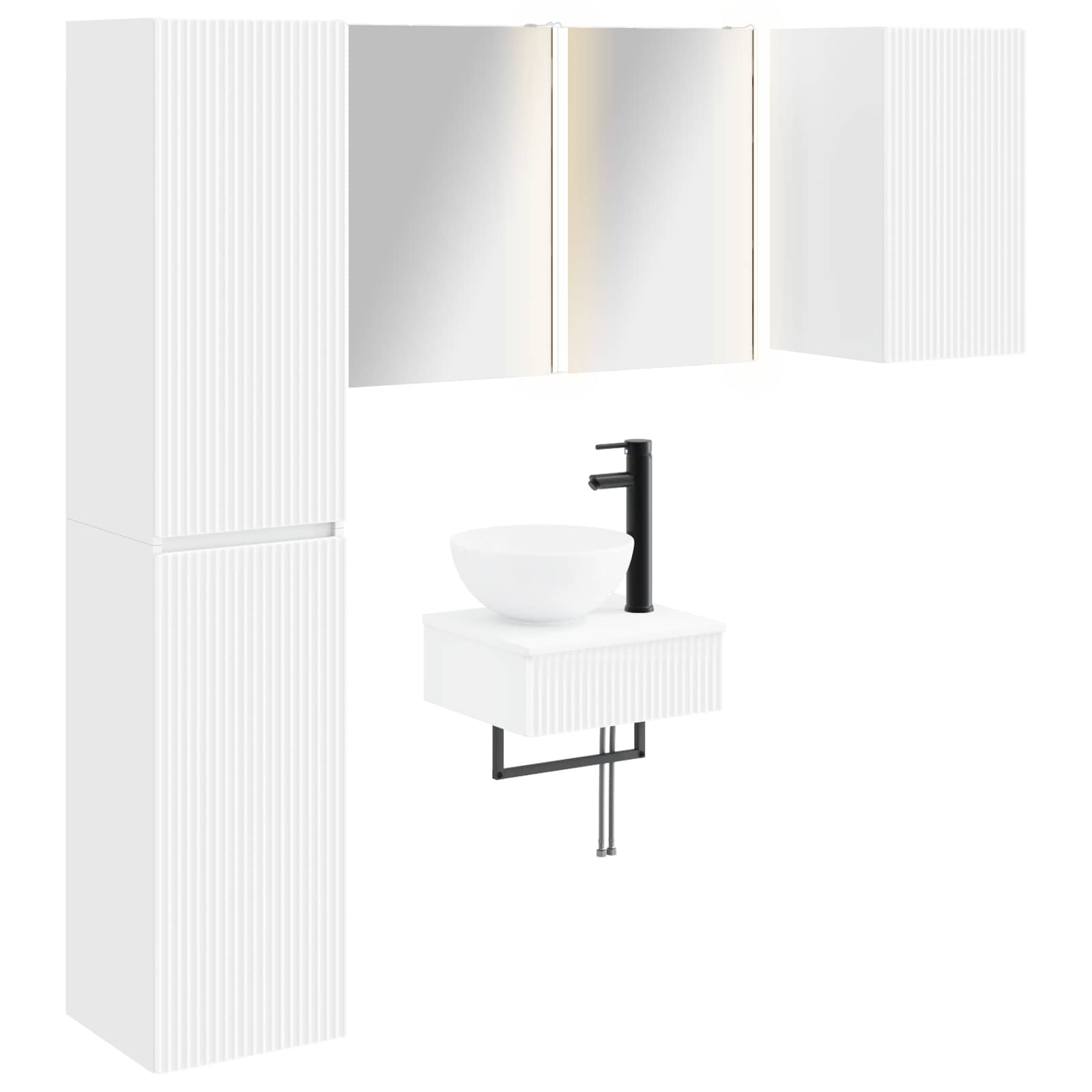 vidaXL Zestaw mebli łazienkowych 5 pcs Biały