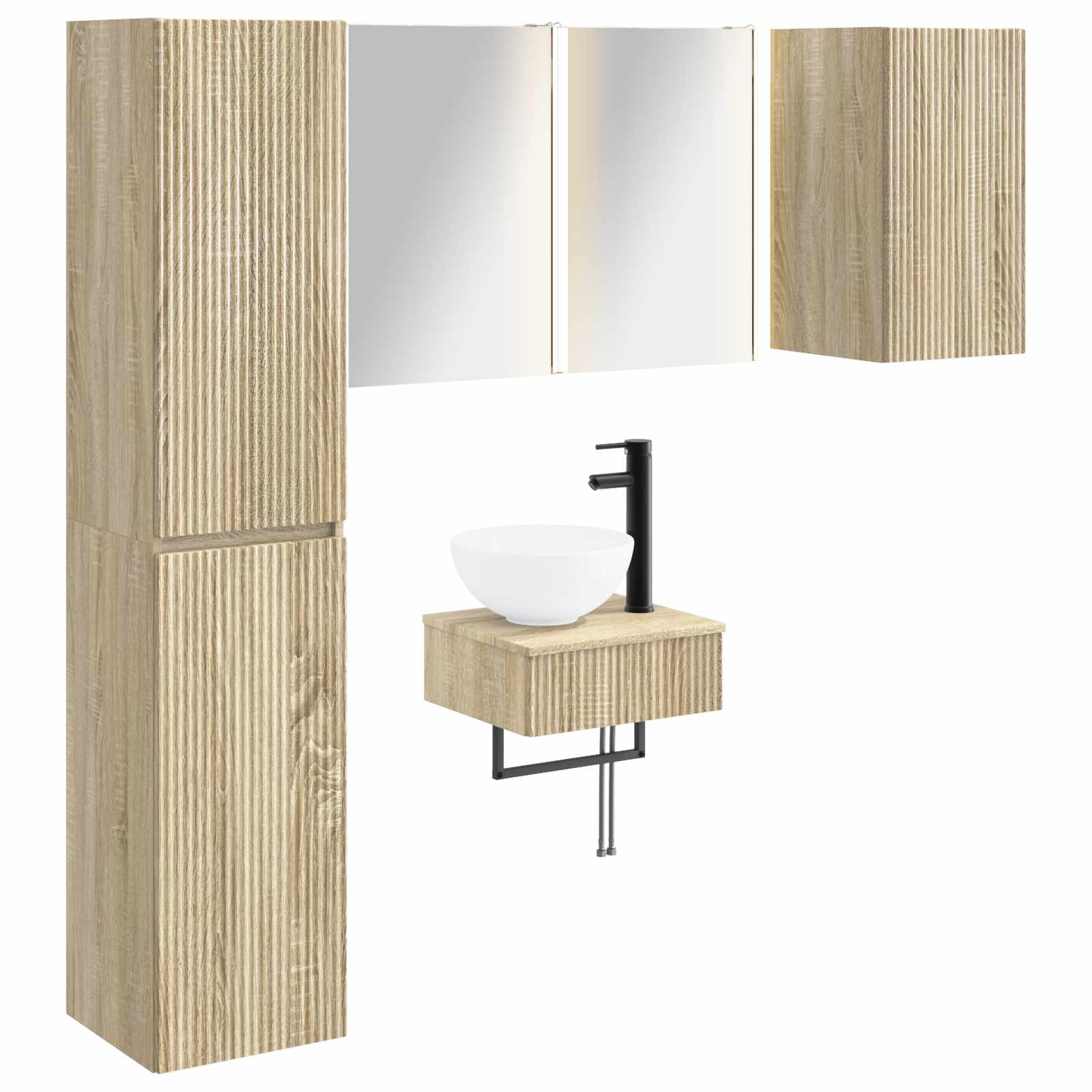 vidaXL Zestaw mebli łazienkowych 5 pcs dąb Sonoma