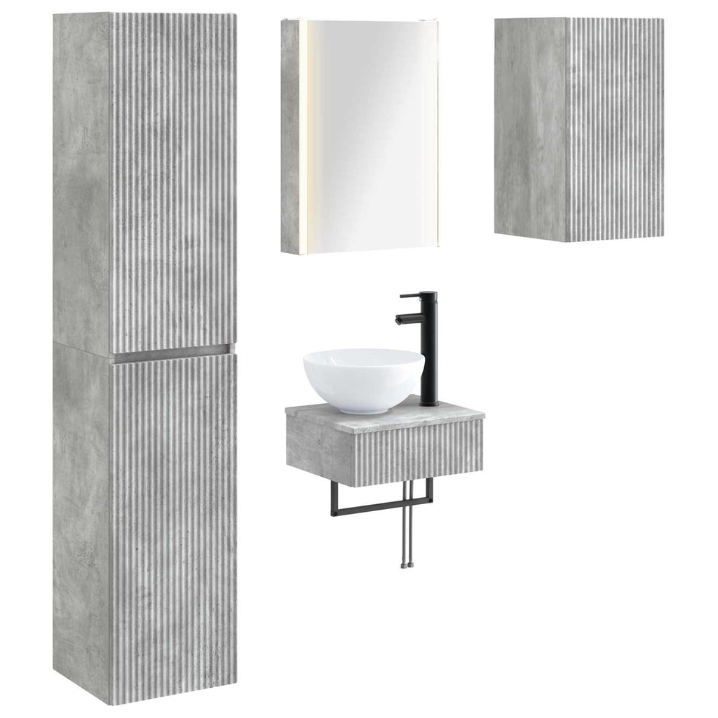 vidaXL Zestaw mebli łazienkowych 5 pcs Betonowy szary