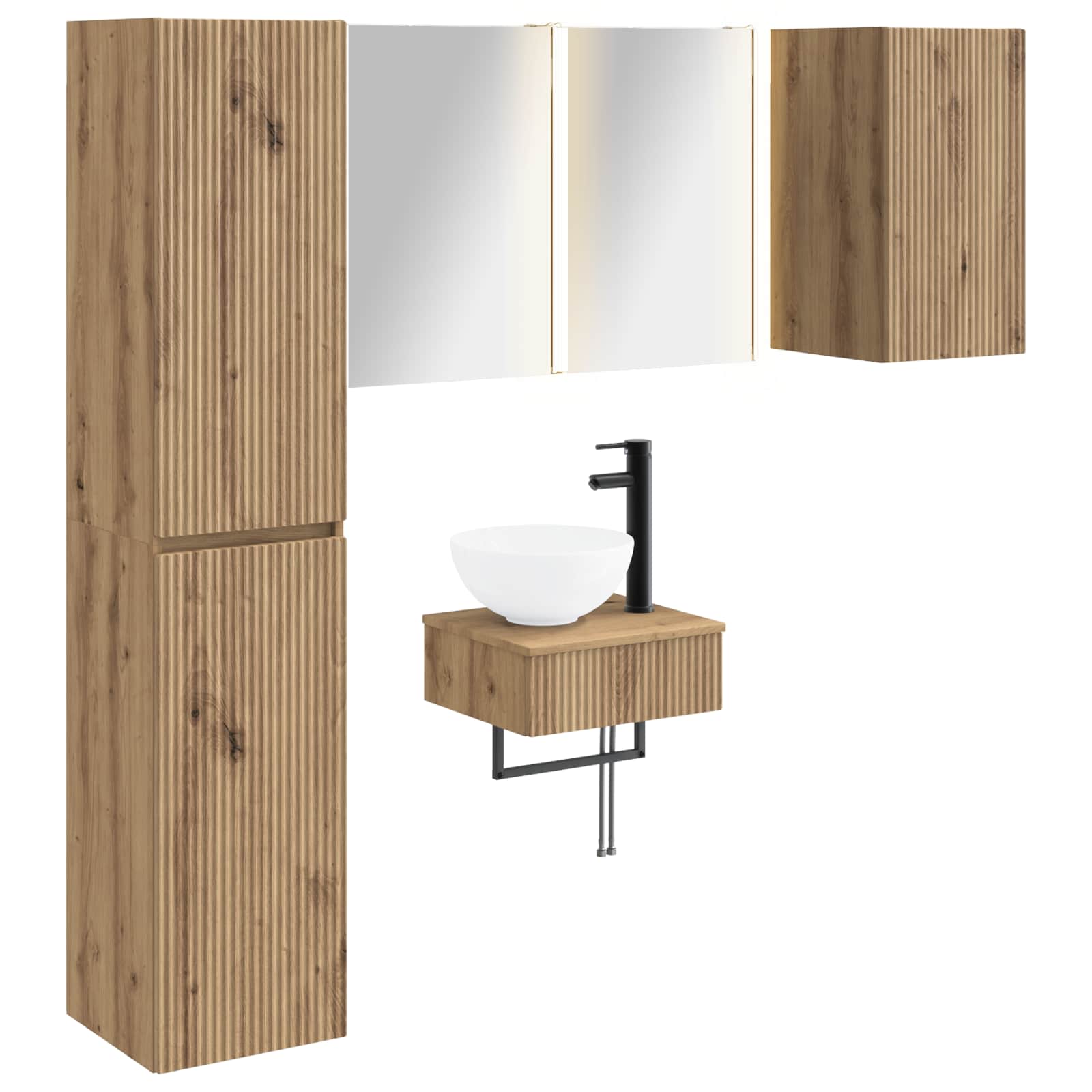 vidaXL Zestaw mebli łazienkowych 5 pcs Dąb artisan