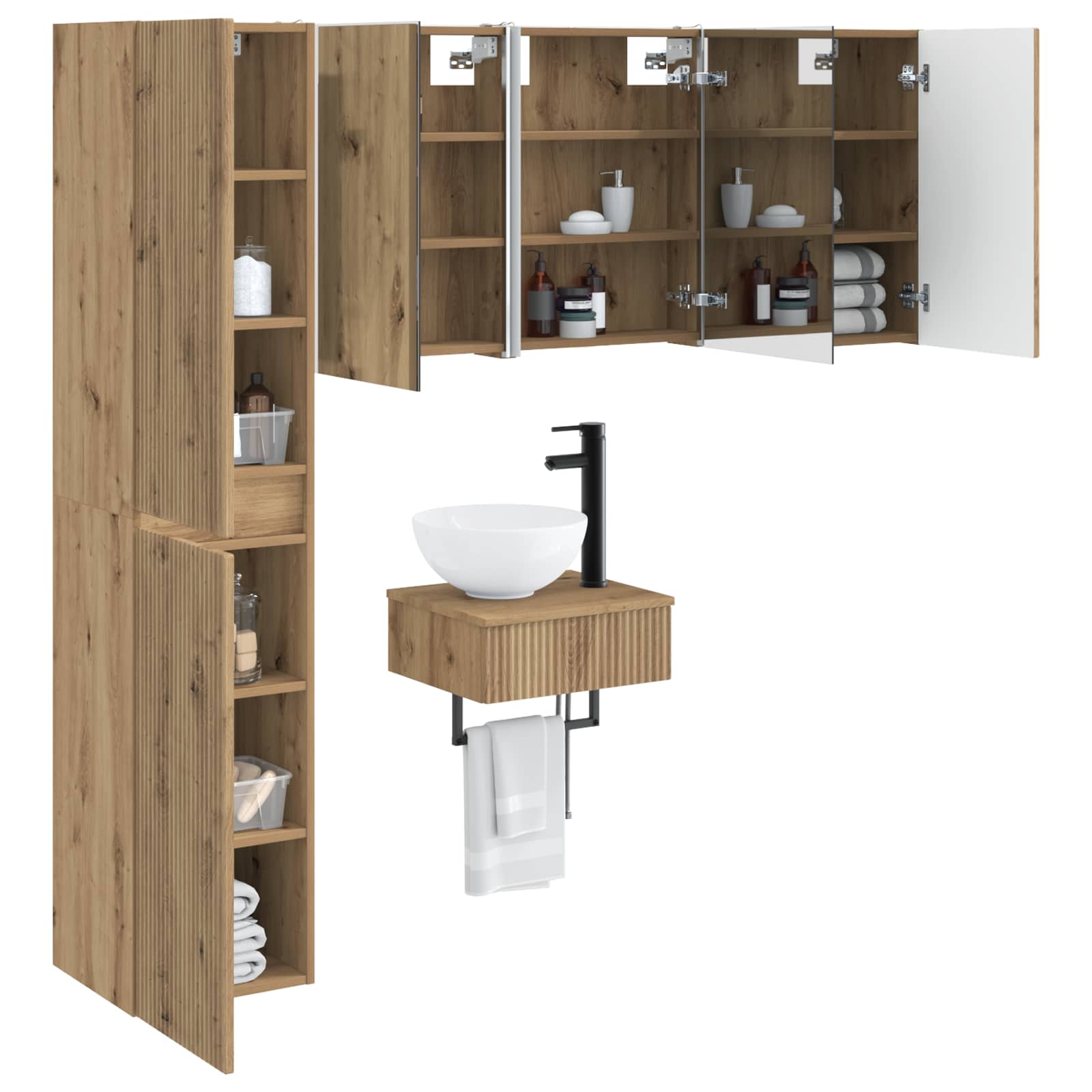 vidaXL Zestaw mebli łazienkowych 5 pcs Dąb artisan