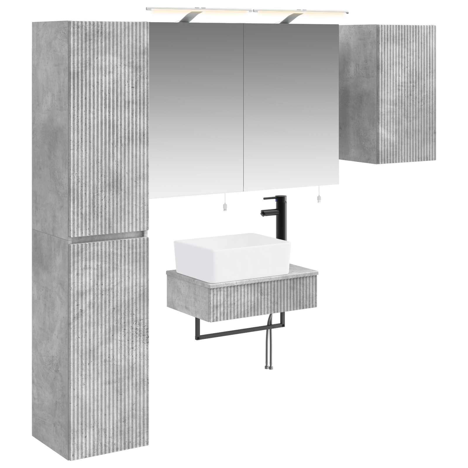 vidaXL Zestaw mebli łazienkowych 5 pcs Betonowy szary