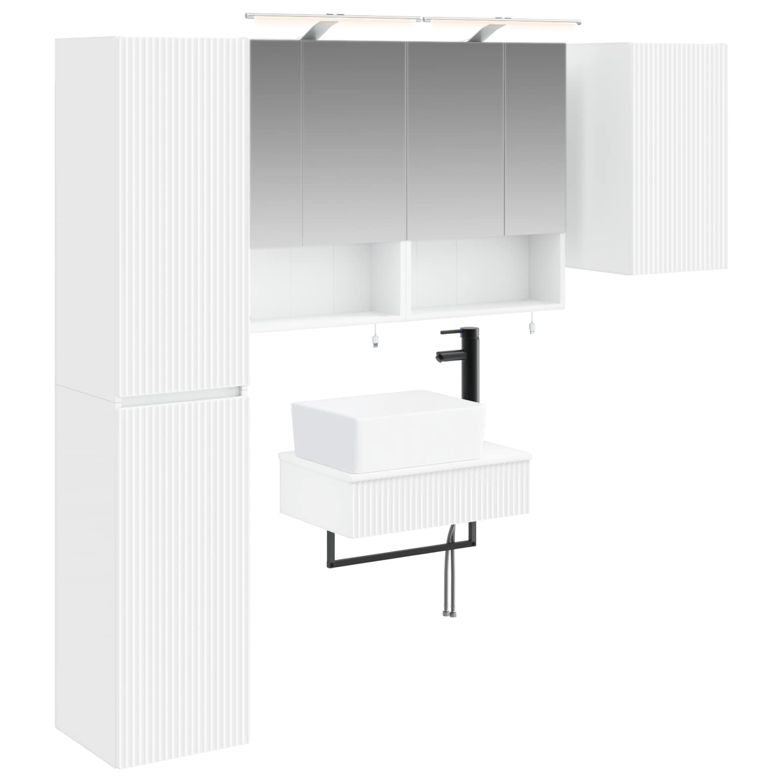 vidaXL Zestaw mebli łazienkowych 5 pcs Biały
