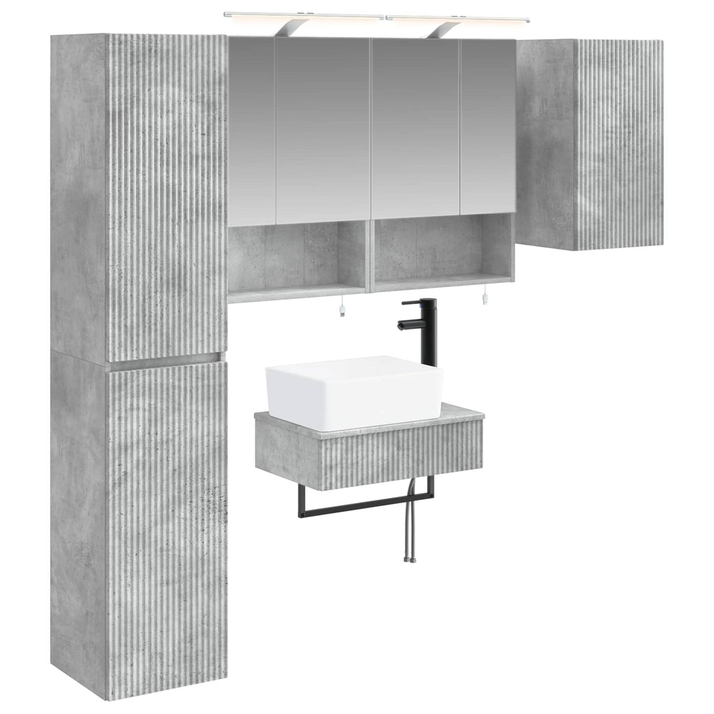 vidaXL Zestaw mebli łazienkowych 5 pcs Betonowy szary