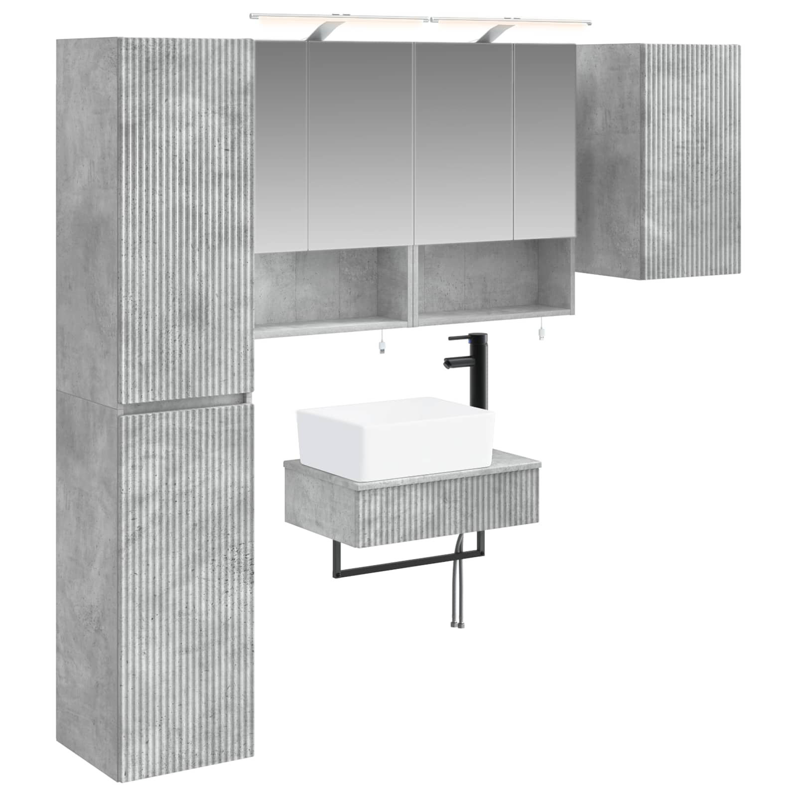 vidaXL Zestaw mebli łazienkowych 5 pcs Betonowy szary