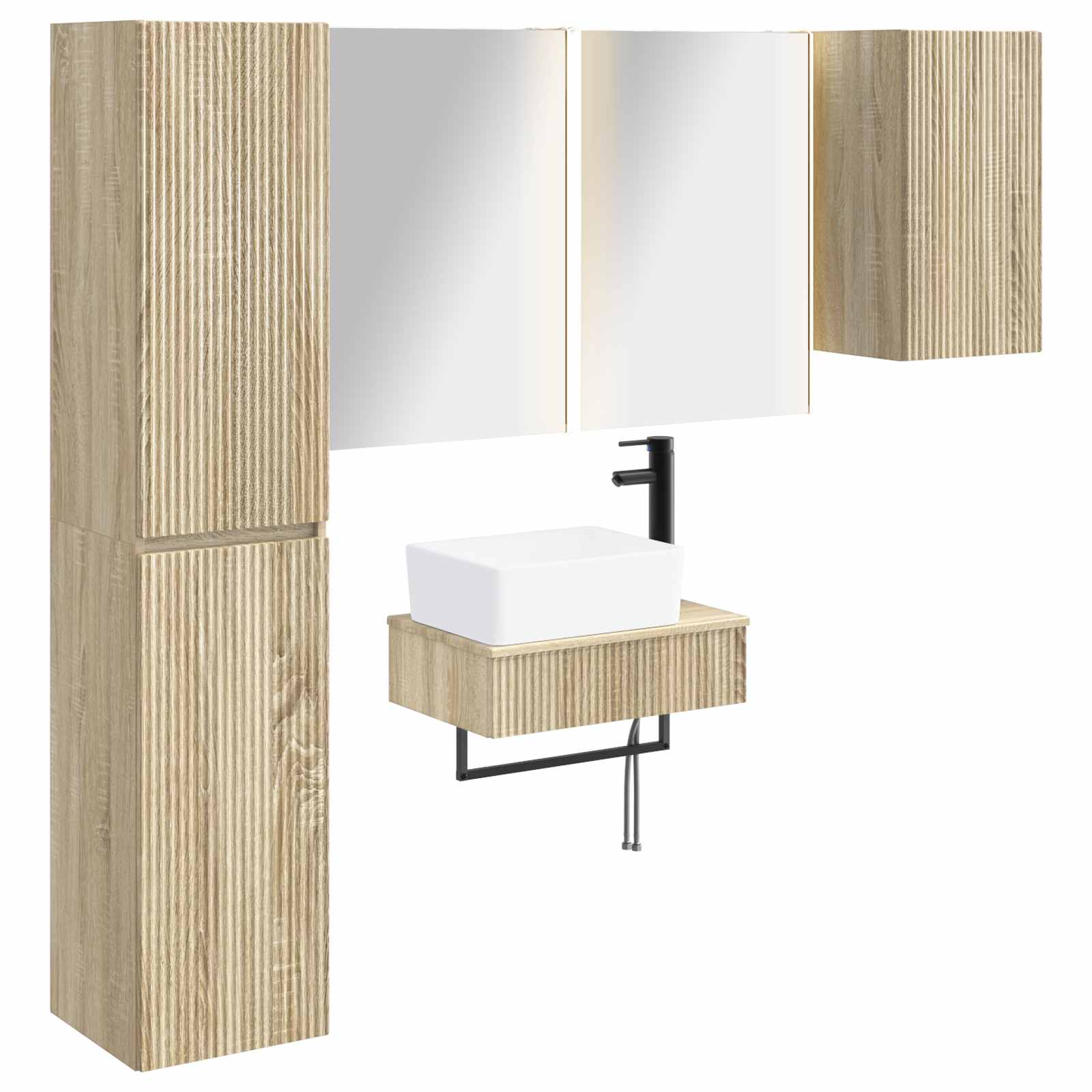 vidaXL Zestaw mebli łazienkowych 5 pcs dąb Sonoma