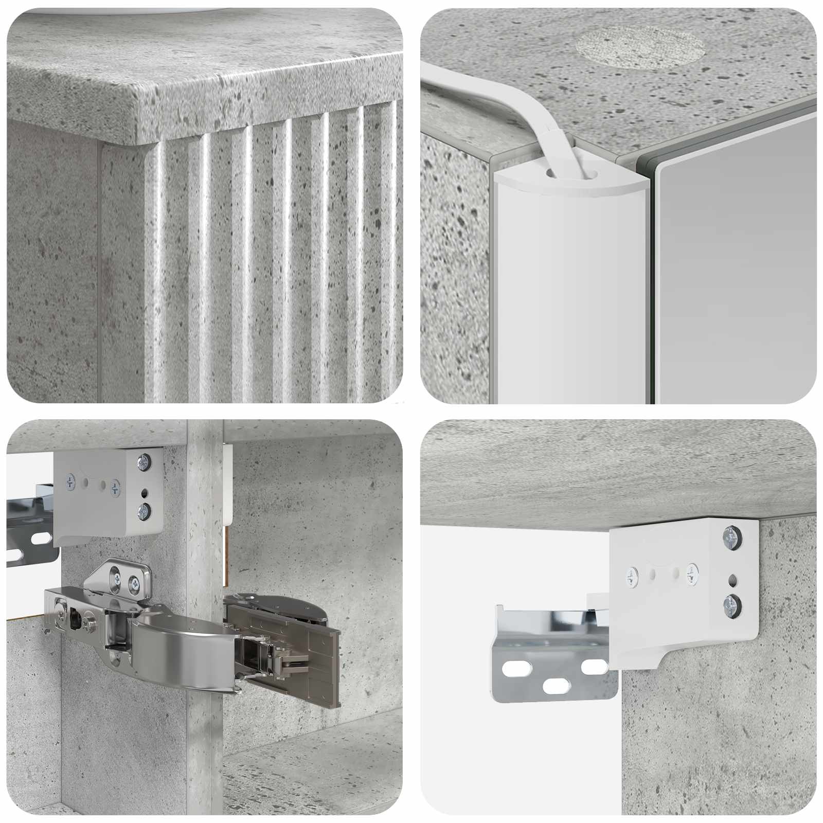 vidaXL Zestaw mebli łazienkowych 5 pcs Betonowy szary