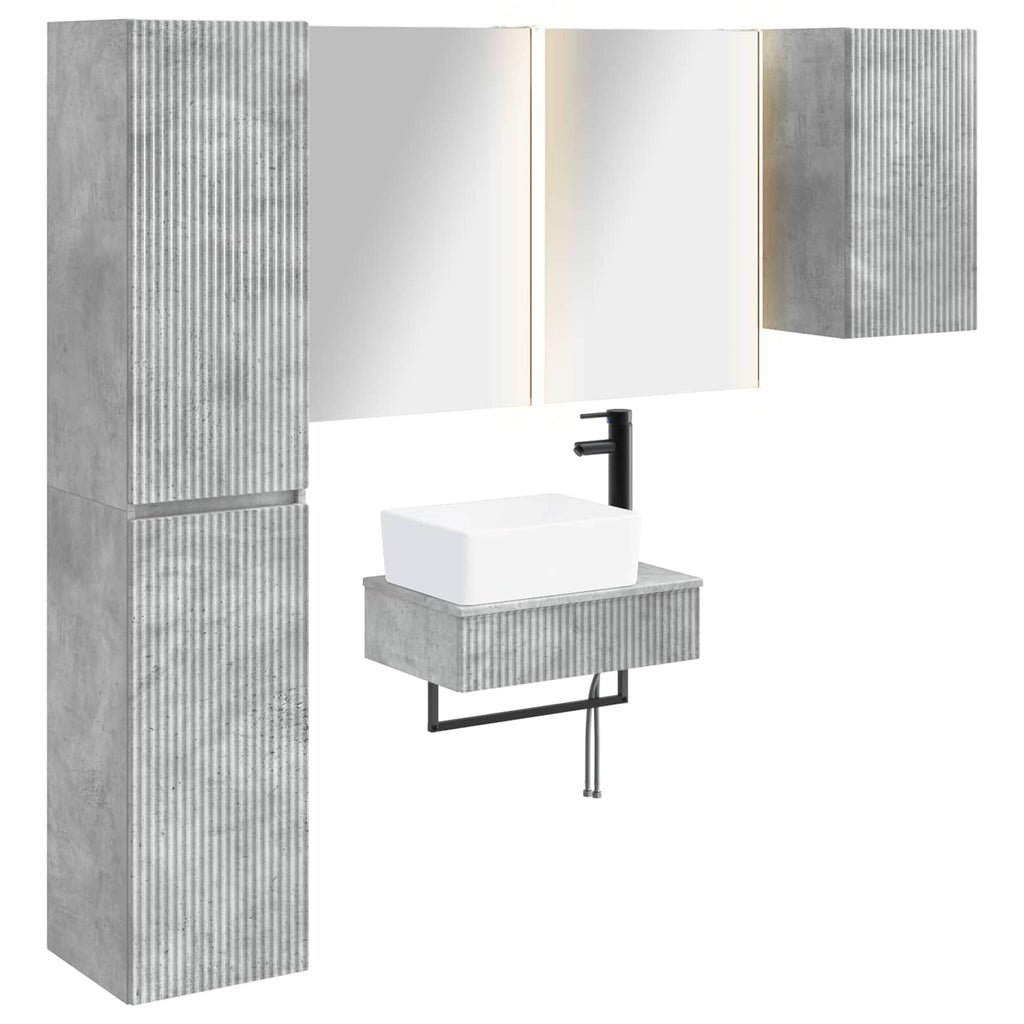 vidaXL Zestaw mebli łazienkowych 5 pcs Betonowy szary
