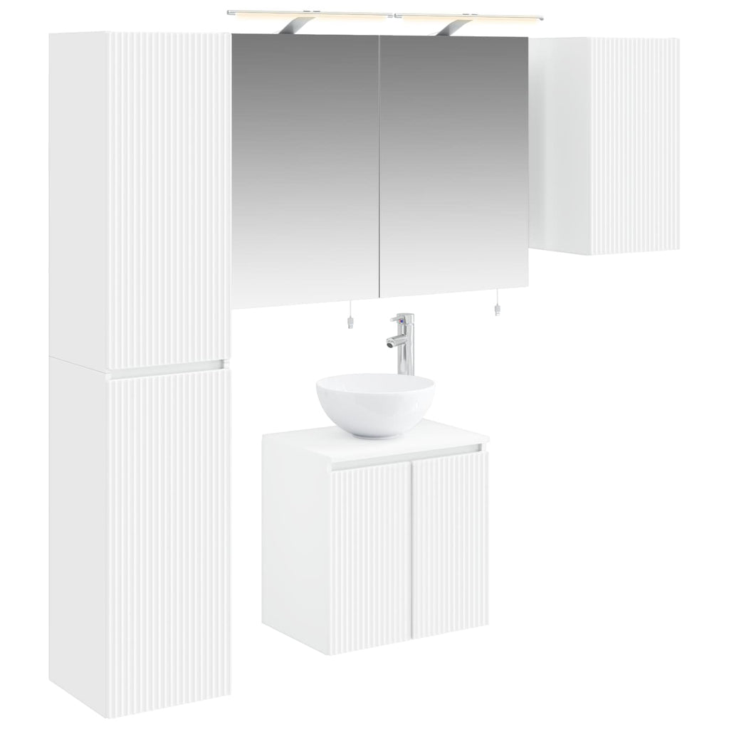 vidaXL Zestaw Szafek Łazienkowych 5 pcs Biały 50 x 14,5 x 70 cm