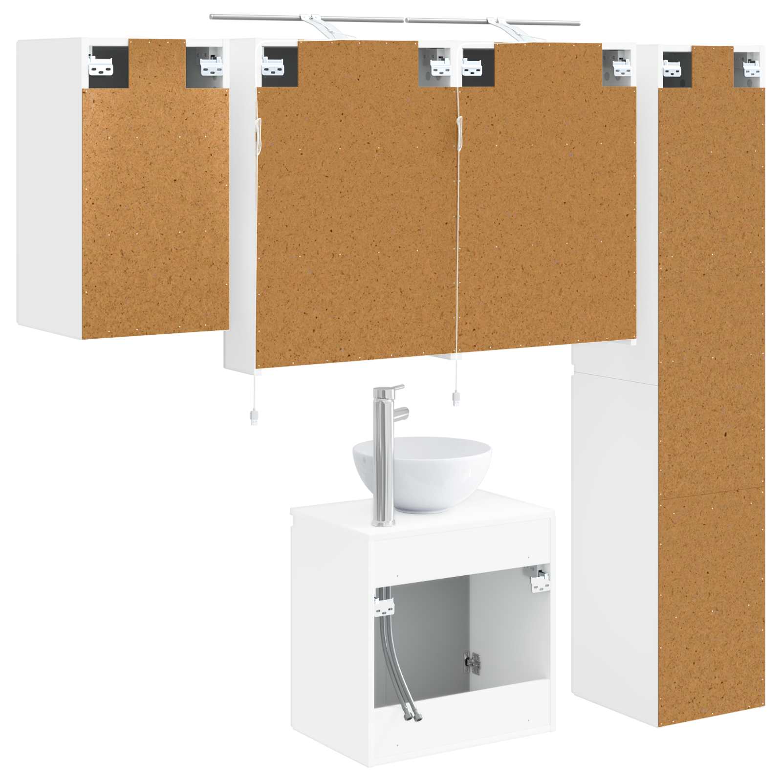 vidaXL Zestaw Szafek Łazienkowych 5 pcs Biały 50 x 14,5 x 70 cm