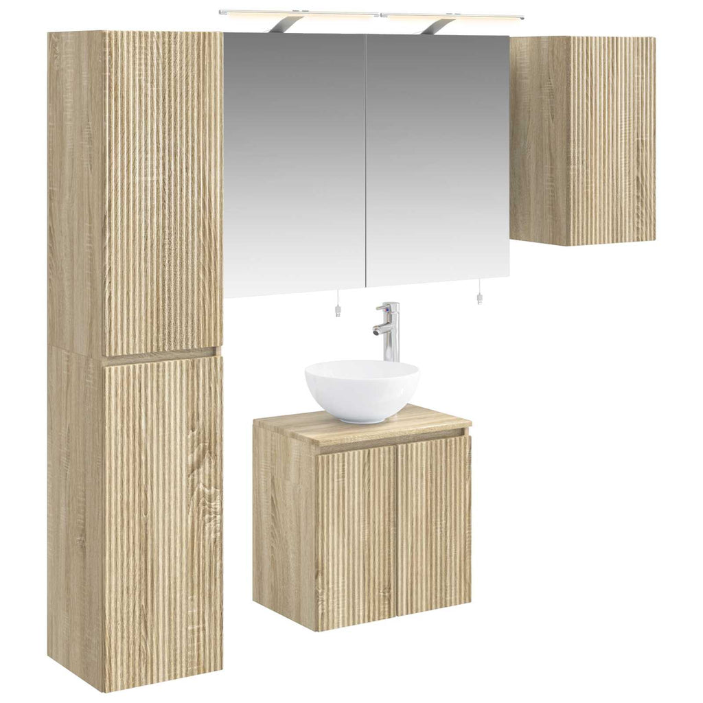 vidaXL Zestaw Szafek Łazienkowych 5 pcs dąb Sonoma 50 x 14,5 x 70 cm