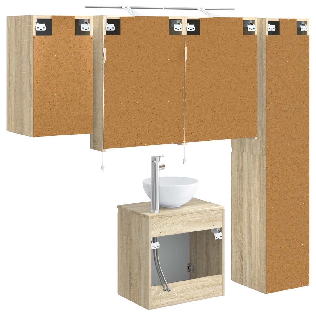 vidaXL Zestaw Szafek Łazienkowych 5 pcs dąb Sonoma 50 x 14,5 x 70 cm