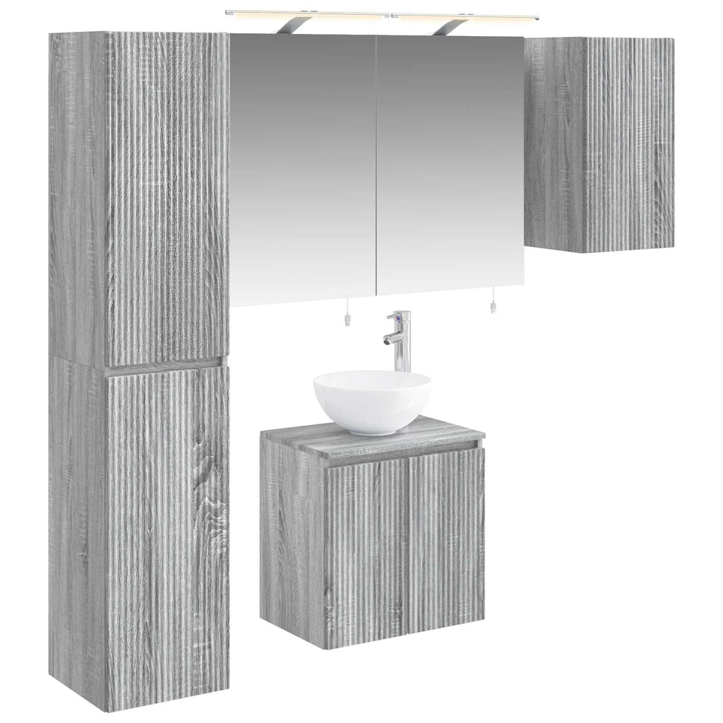 vidaXL Zestaw Szafek Łazienkowych 5 pcs Szary Sonoma 50 x 14,5 x 70 cm