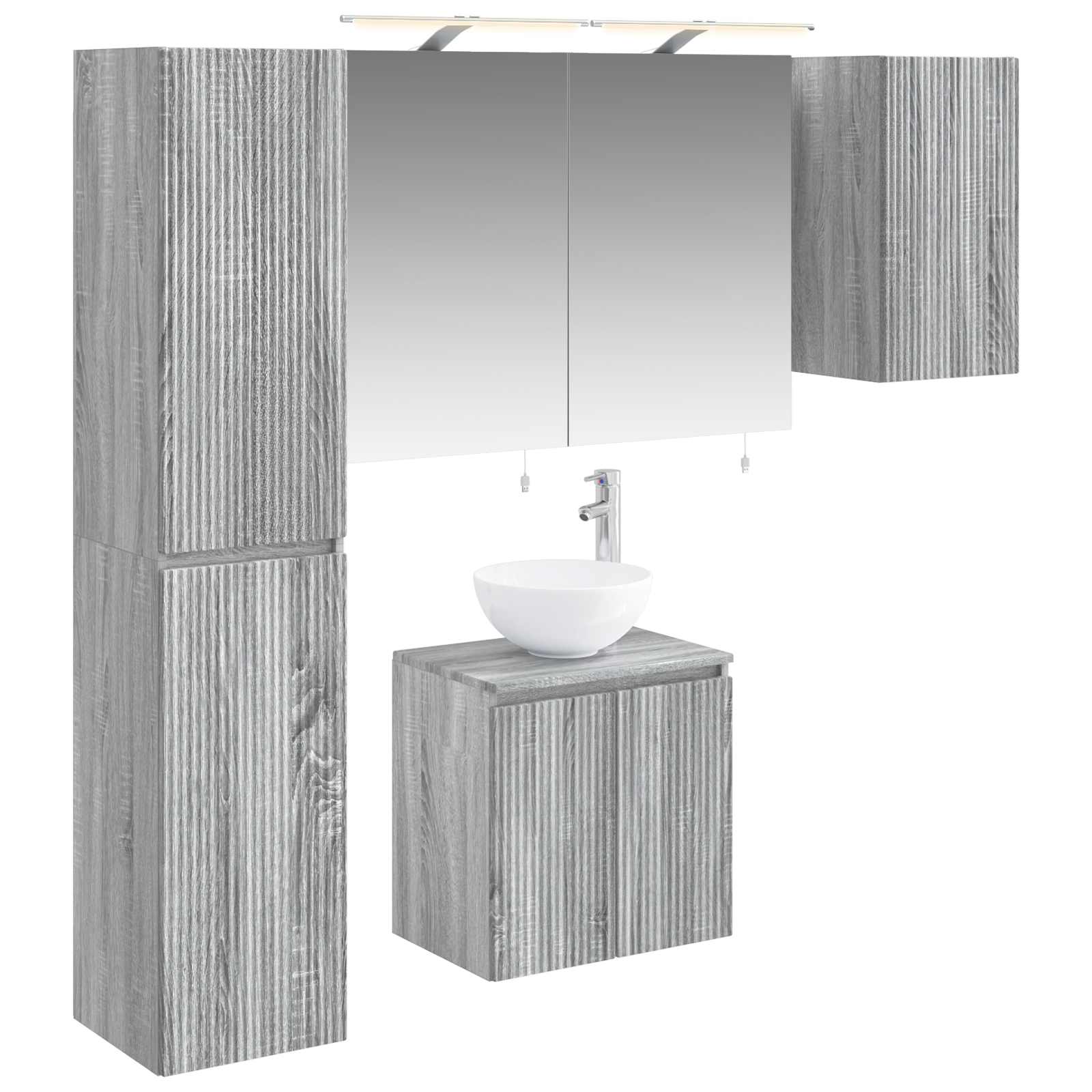 vidaXL Zestaw Szafek Łazienkowych 5 pcs Szary Sonoma 50 x 14,5 x 70 cm