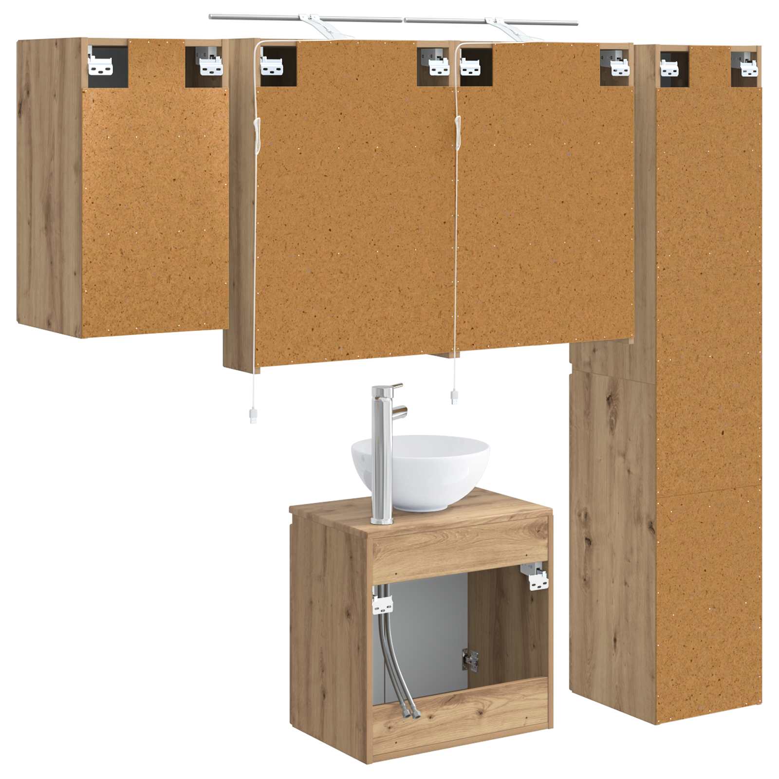 vidaXL Zestaw Szafek Łazienkowych 5 pcs Dąb artisan 50 x 14,5 x 70 cm