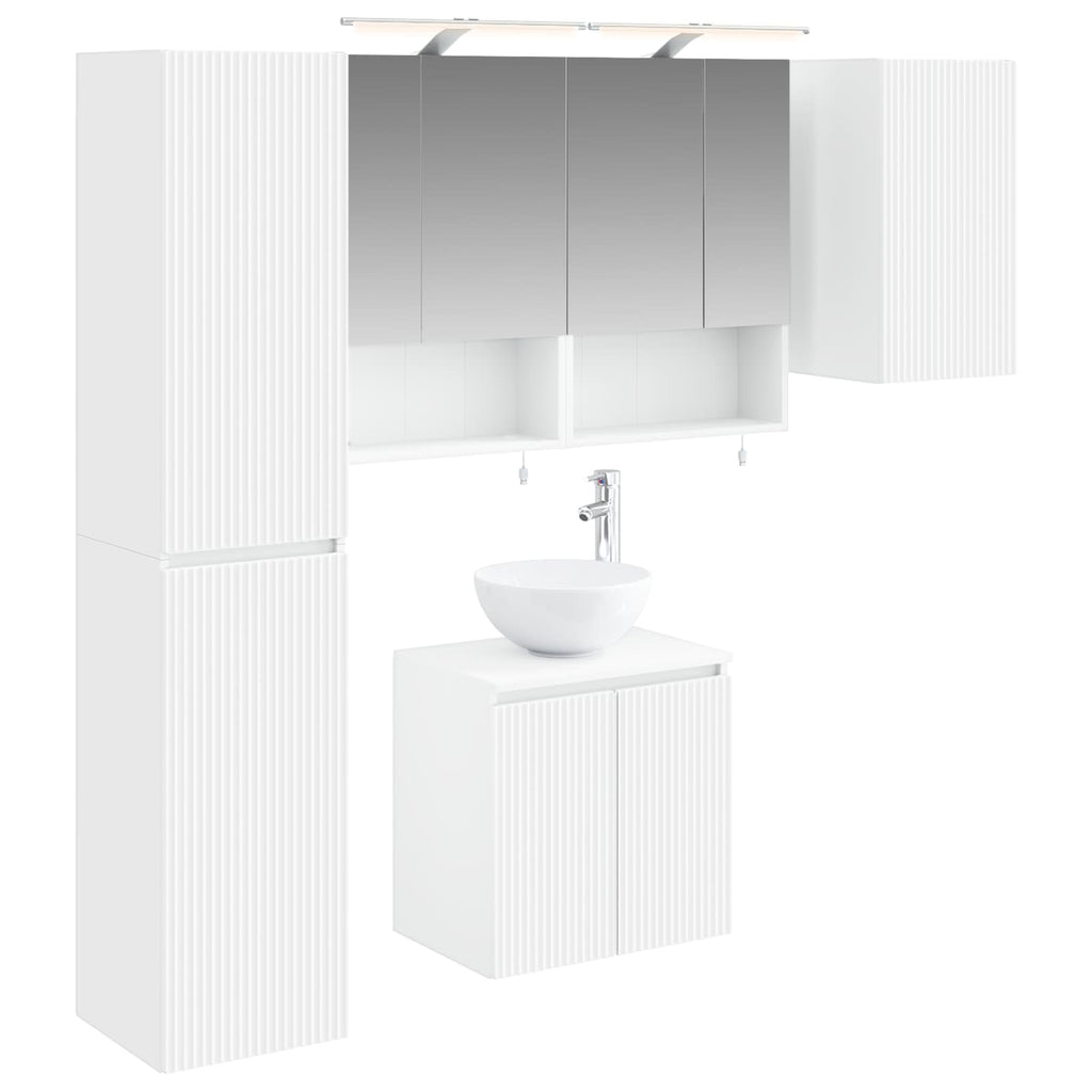 vidaXL Zestaw Szafek Łazienkowych 5 pcs Biały 50 x 14,5 x 70 cm