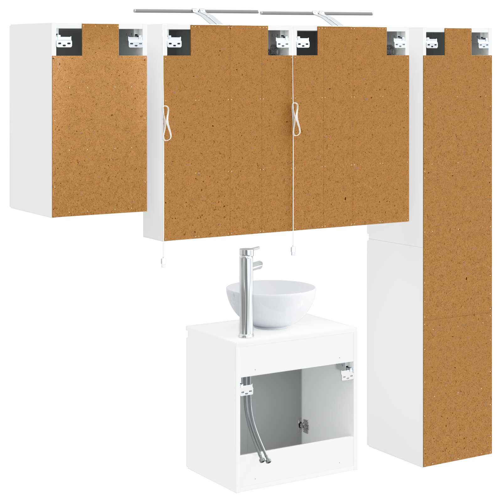 vidaXL Zestaw Szafek Łazienkowych 5 pcs Biały 50 x 14,5 x 70 cm