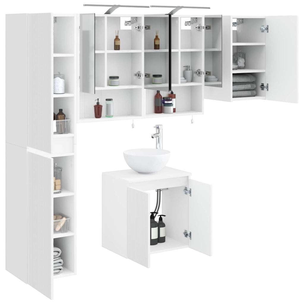 vidaXL Zestaw Szafek Łazienkowych 5 pcs Biały 50 x 14,5 x 70 cm