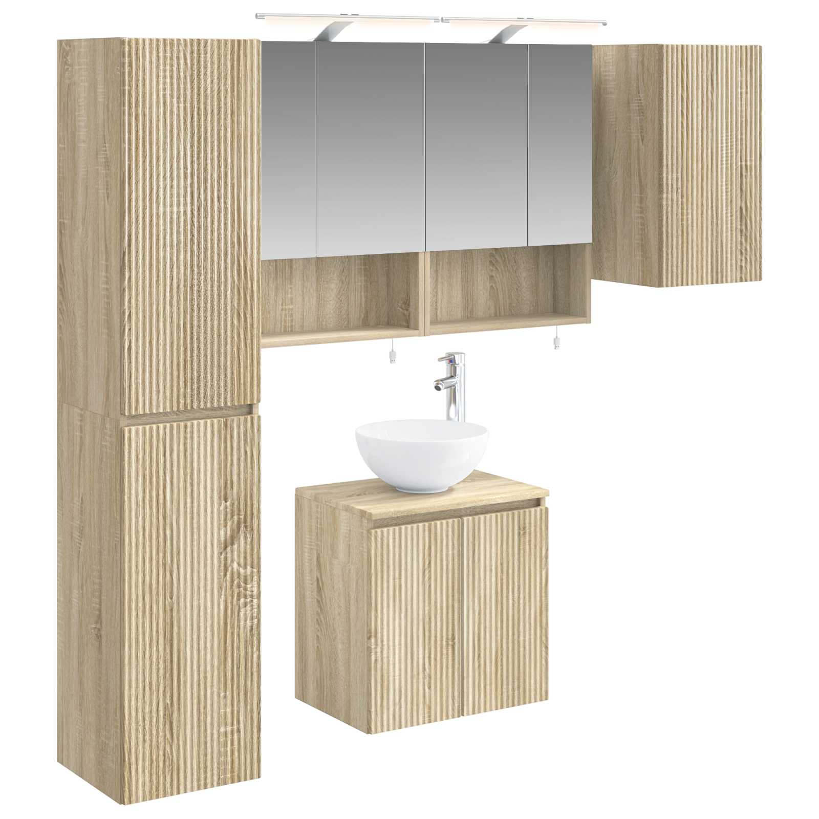 vidaXL Zestaw Szafek Łazienkowych 5 pcs dąb Sonoma 50 x 14,5 x 70 cm