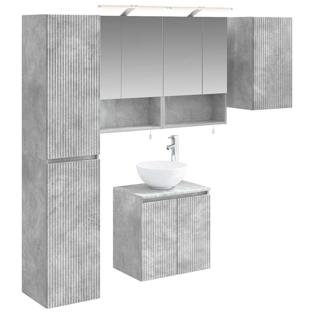 vidaXL Zestaw Szafek Łazienkowych 5 pcs Betonowy szary