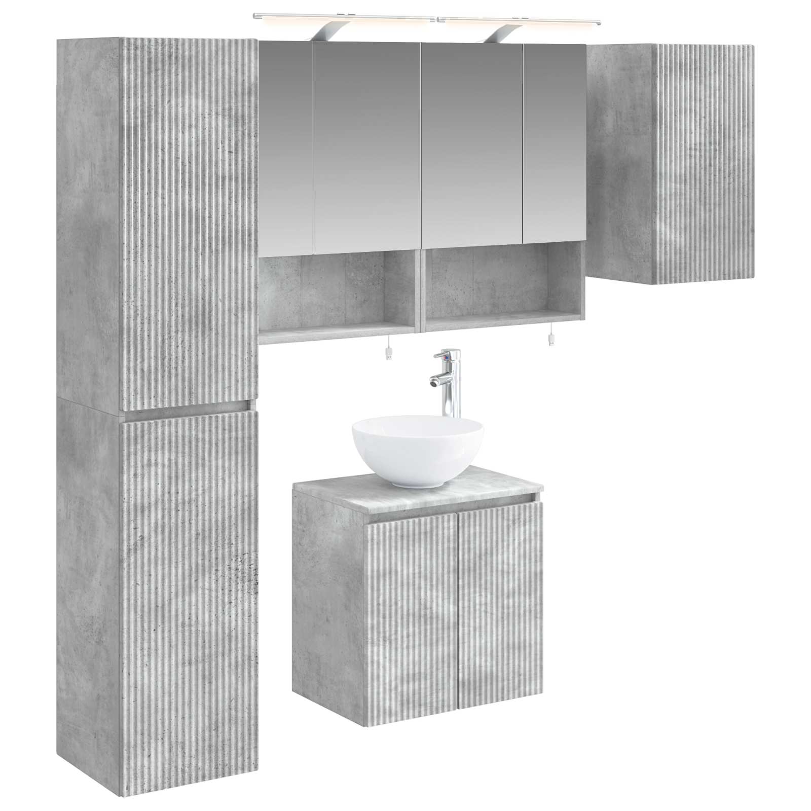 vidaXL Zestaw Szafek Łazienkowych 5 pcs Betonowy szary