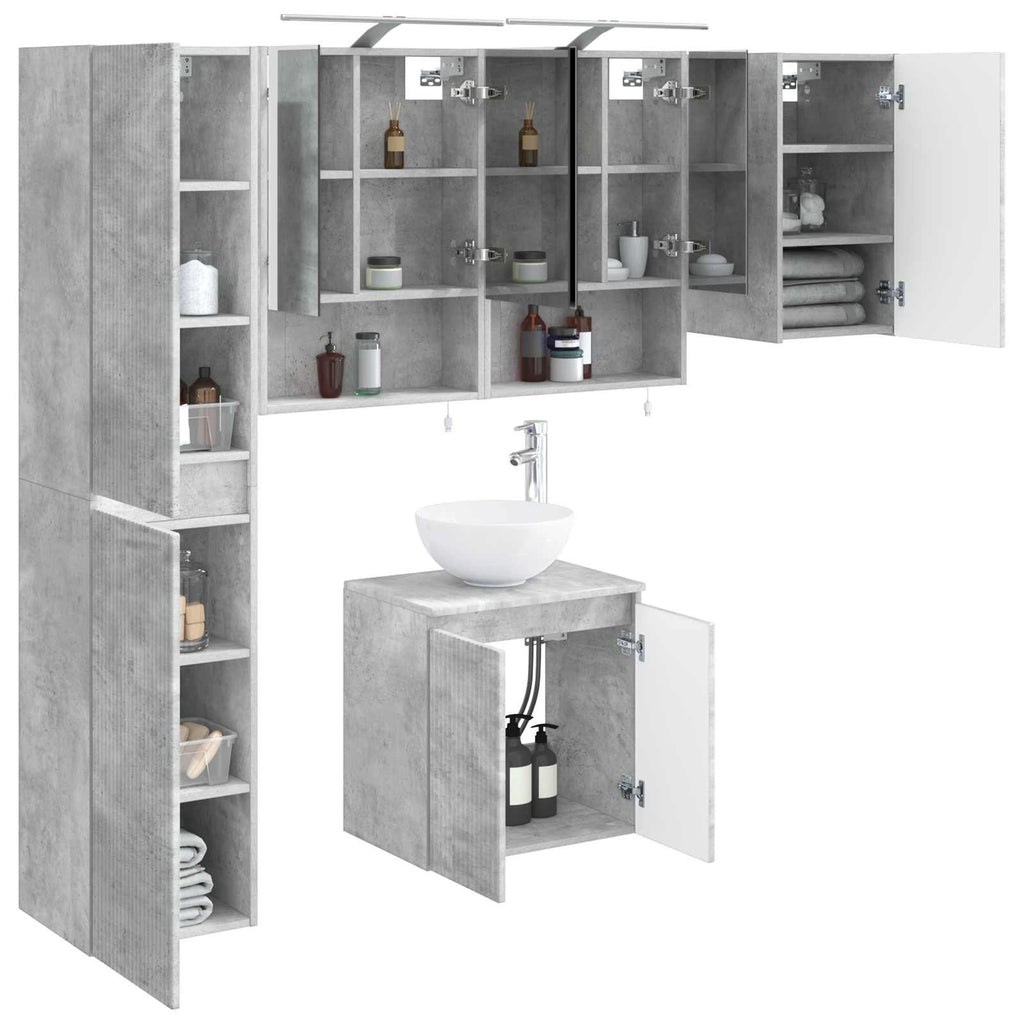 vidaXL Zestaw Szafek Łazienkowych 5 pcs Betonowy szary