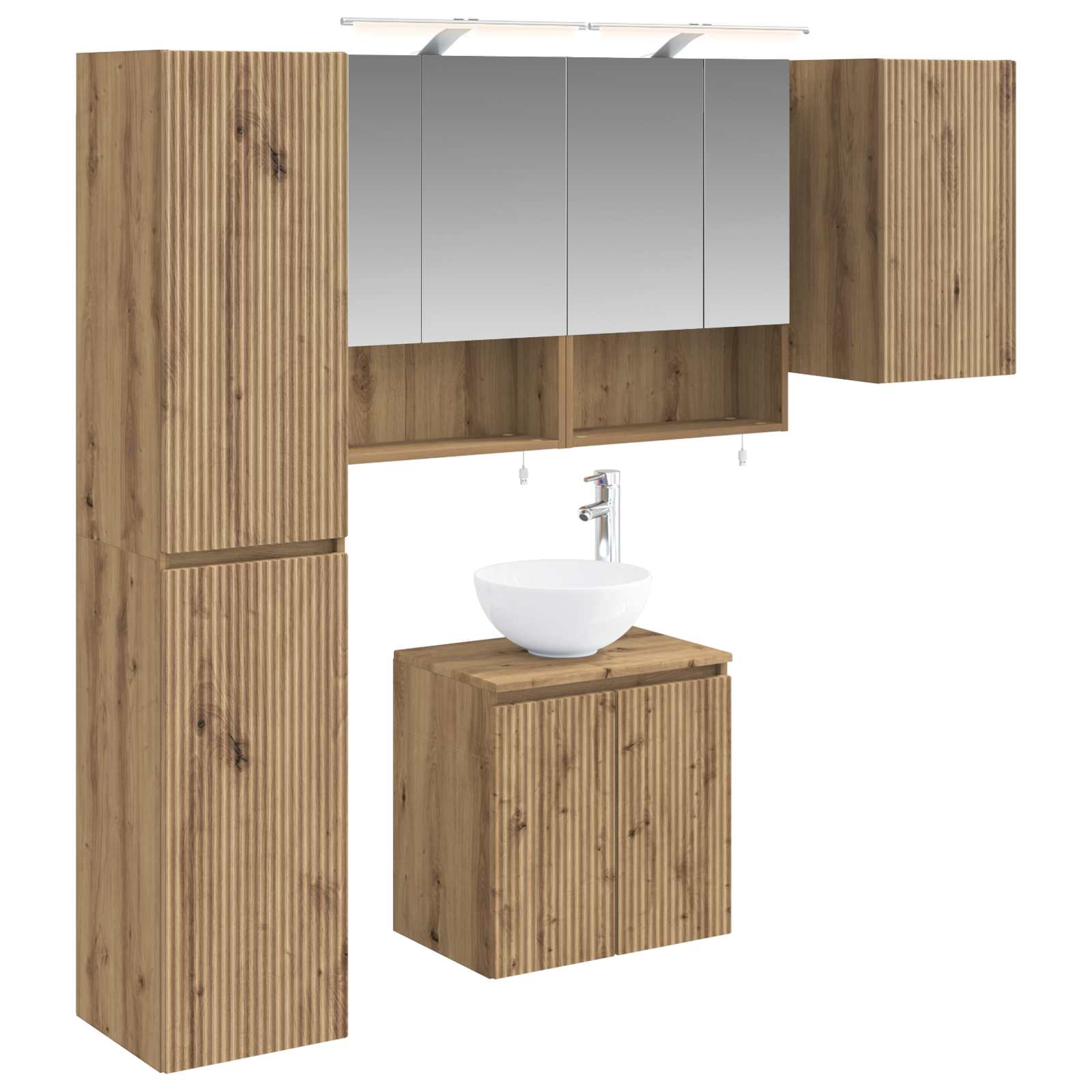 vidaXL Zestaw Szafek Łazienkowych 5 pcs Dąb artisan 50 x 14,5 x 70 cm