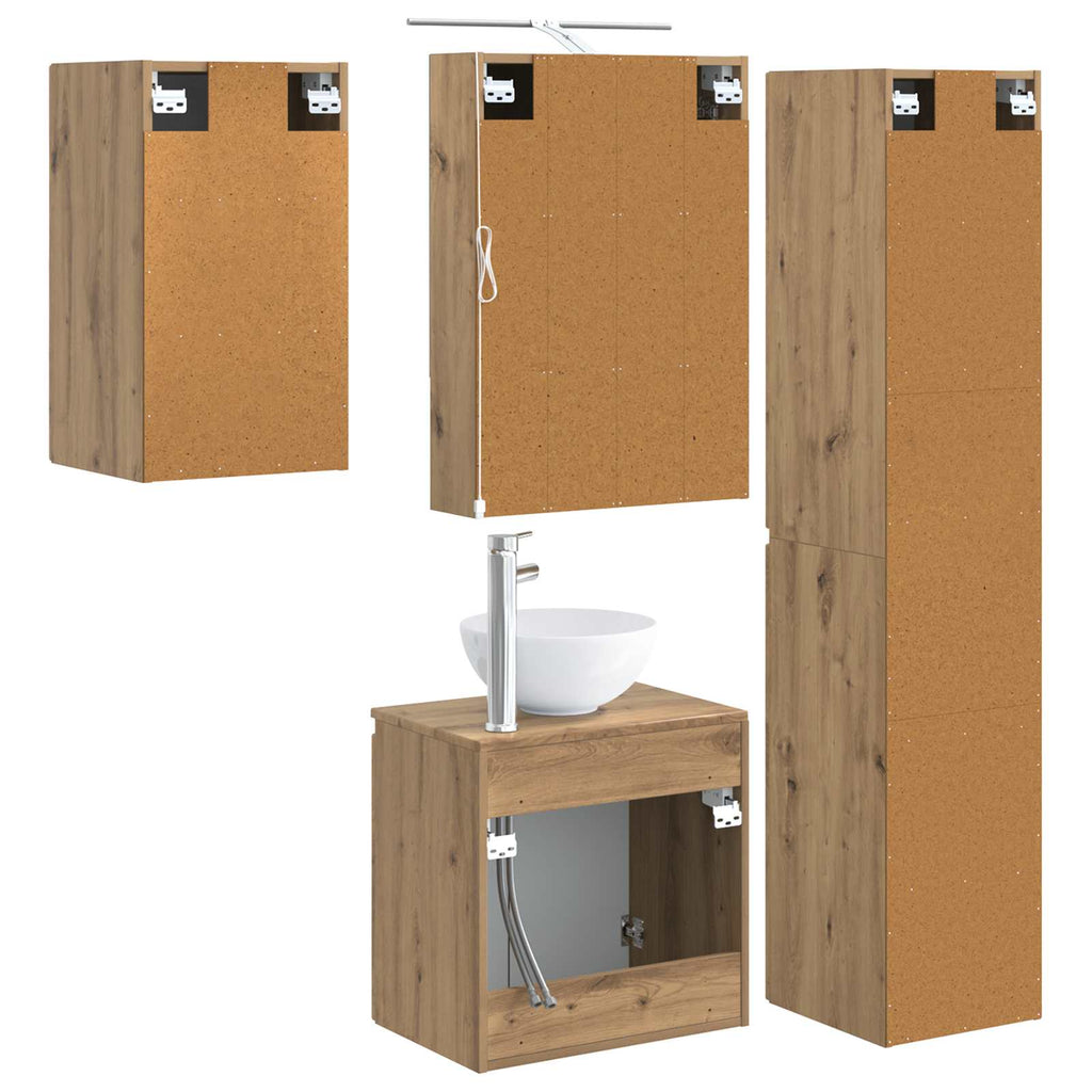 vidaXL Zestaw Szafek Łazienkowych 5 pcs Dąb artisan 50 x 14,5 x 70 cm