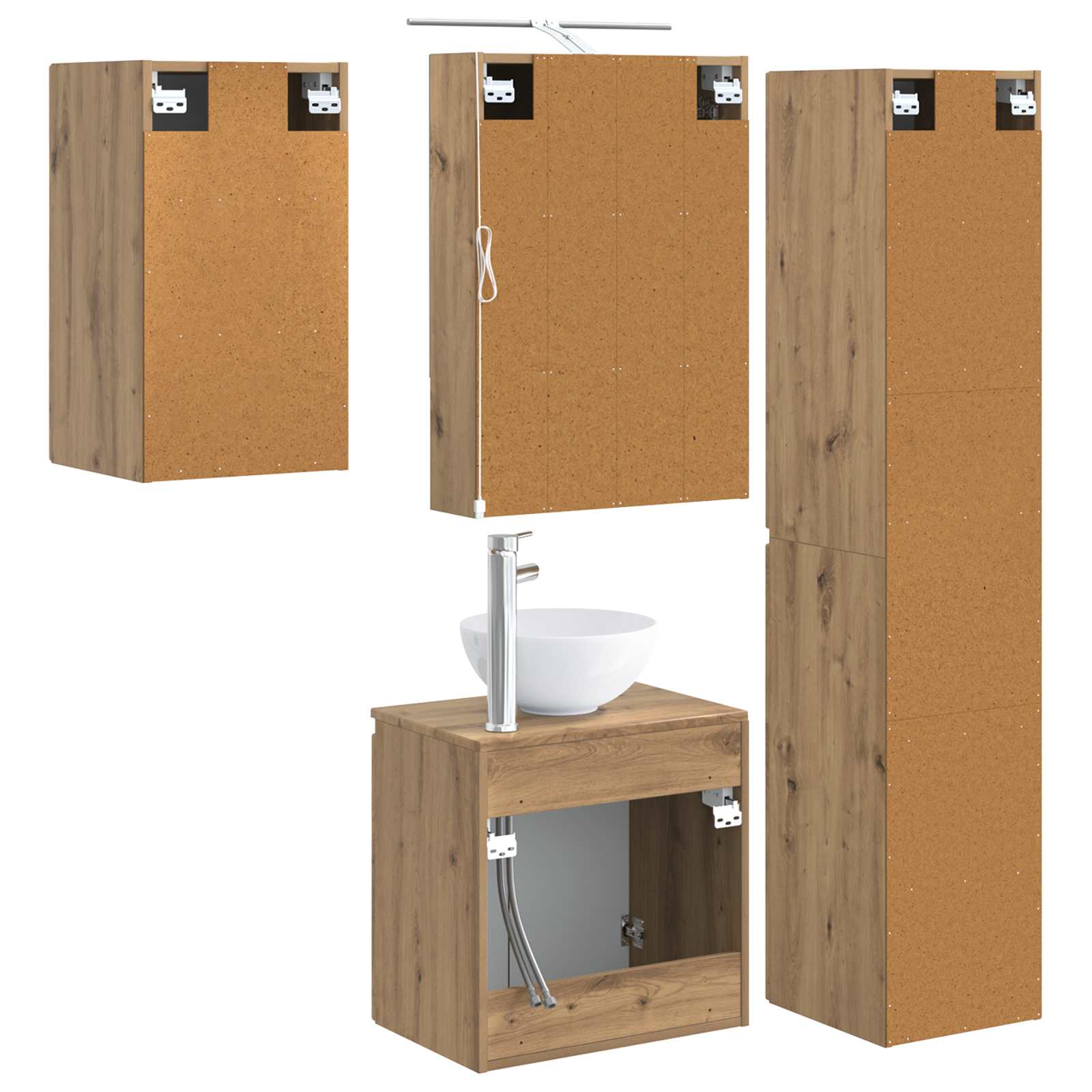 vidaXL Zestaw Szafek Łazienkowych 5 pcs Dąb artisan 50 x 14,5 x 70 cm