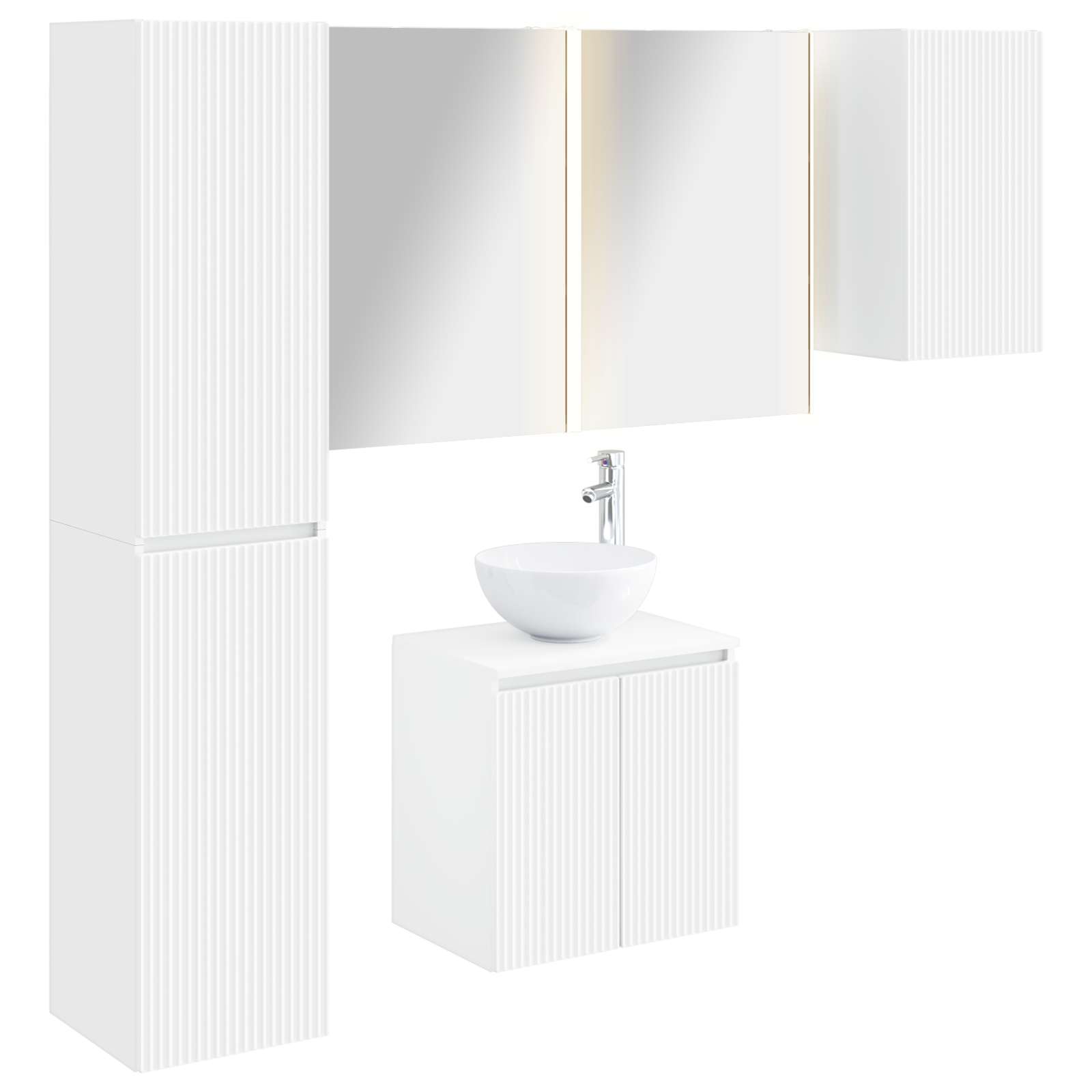 vidaXL Zestaw Szafek Łazienkowych 5 pcs Biały 53 x 15,5 x 70 cm