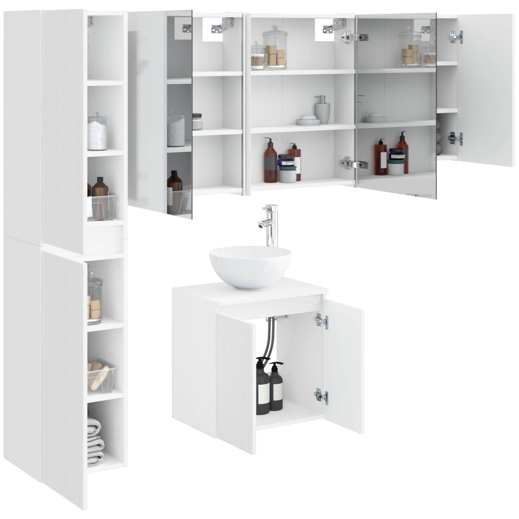 vidaXL Zestaw Szafek Łazienkowych 5 pcs Biały 53 x 15,5 x 70 cm