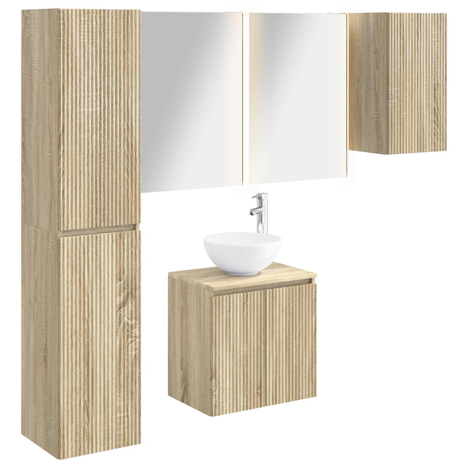 vidaXL Zestaw Szafek Łazienkowych 5 pcs dąb Sonoma 53 x 15,5 x 70 cm